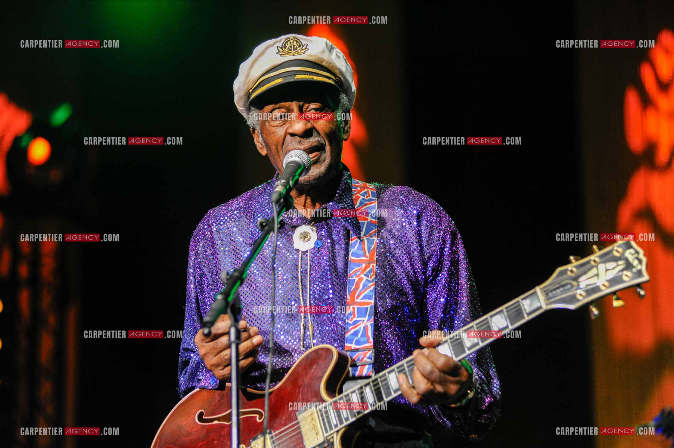 Le chanteur Américain Chuck Berry lors de son concert au Zénith de Paris le 14 Novembre 2008.   ( Exclusif )