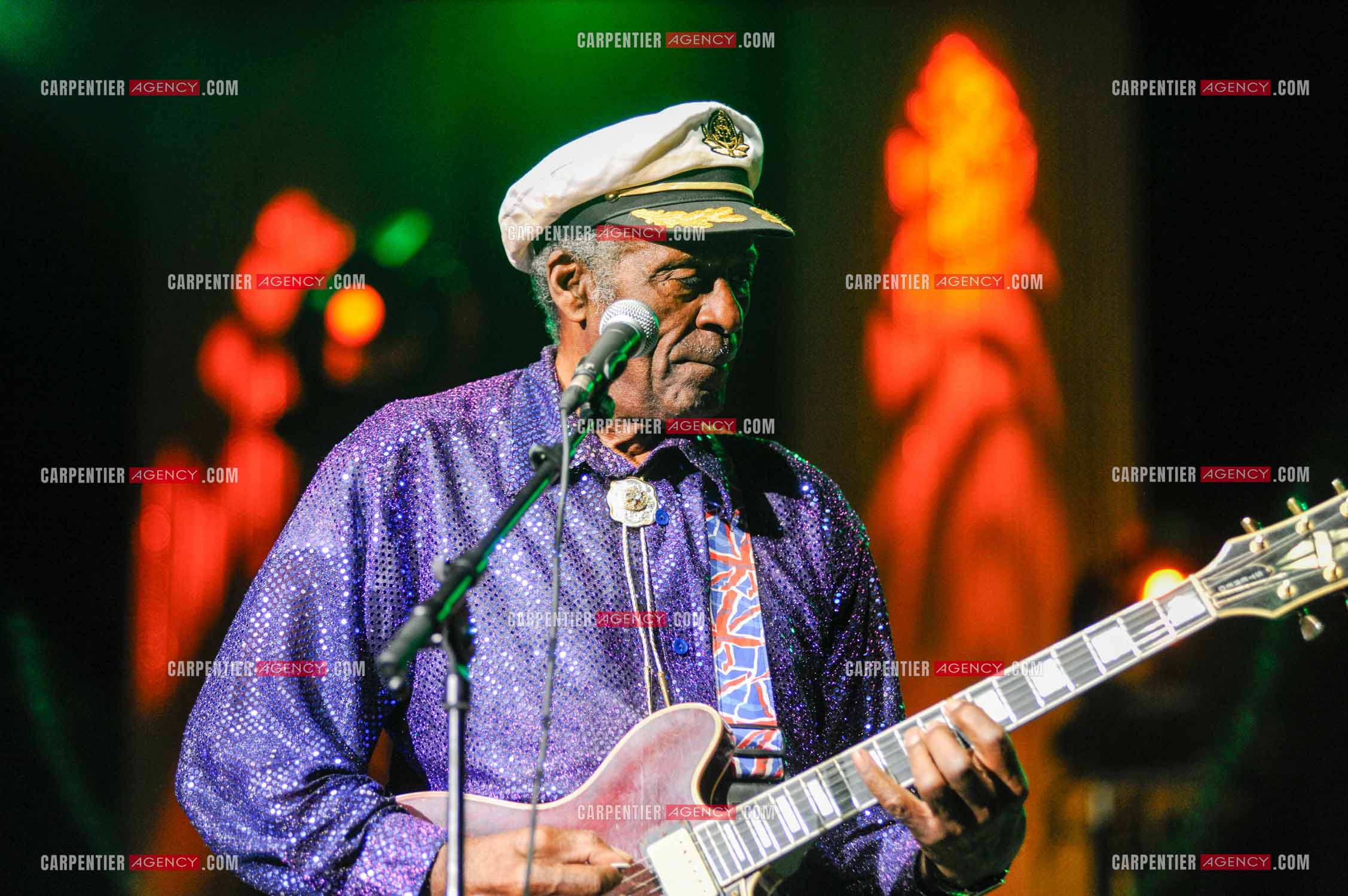 Le chanteur Américain Chuck Berry lors de son concert au Zénith de Paris le 14 Novembre 2008.   ( Exclusif )