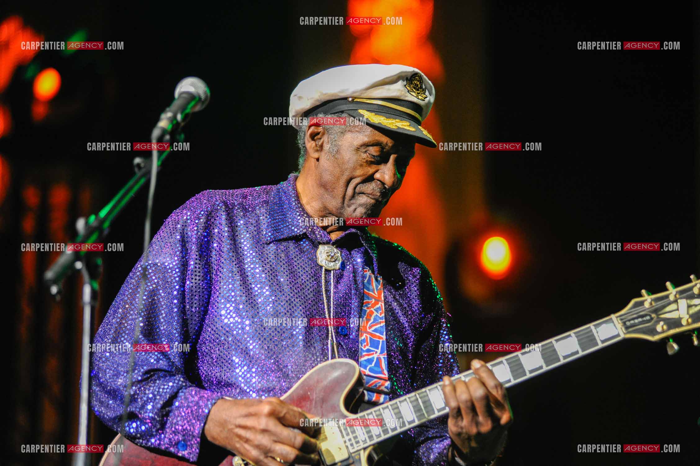 Le chanteur Américain Chuck Berry lors de son concert au Zénith de Paris le 14 Novembre 2008.   ( Exclusif )