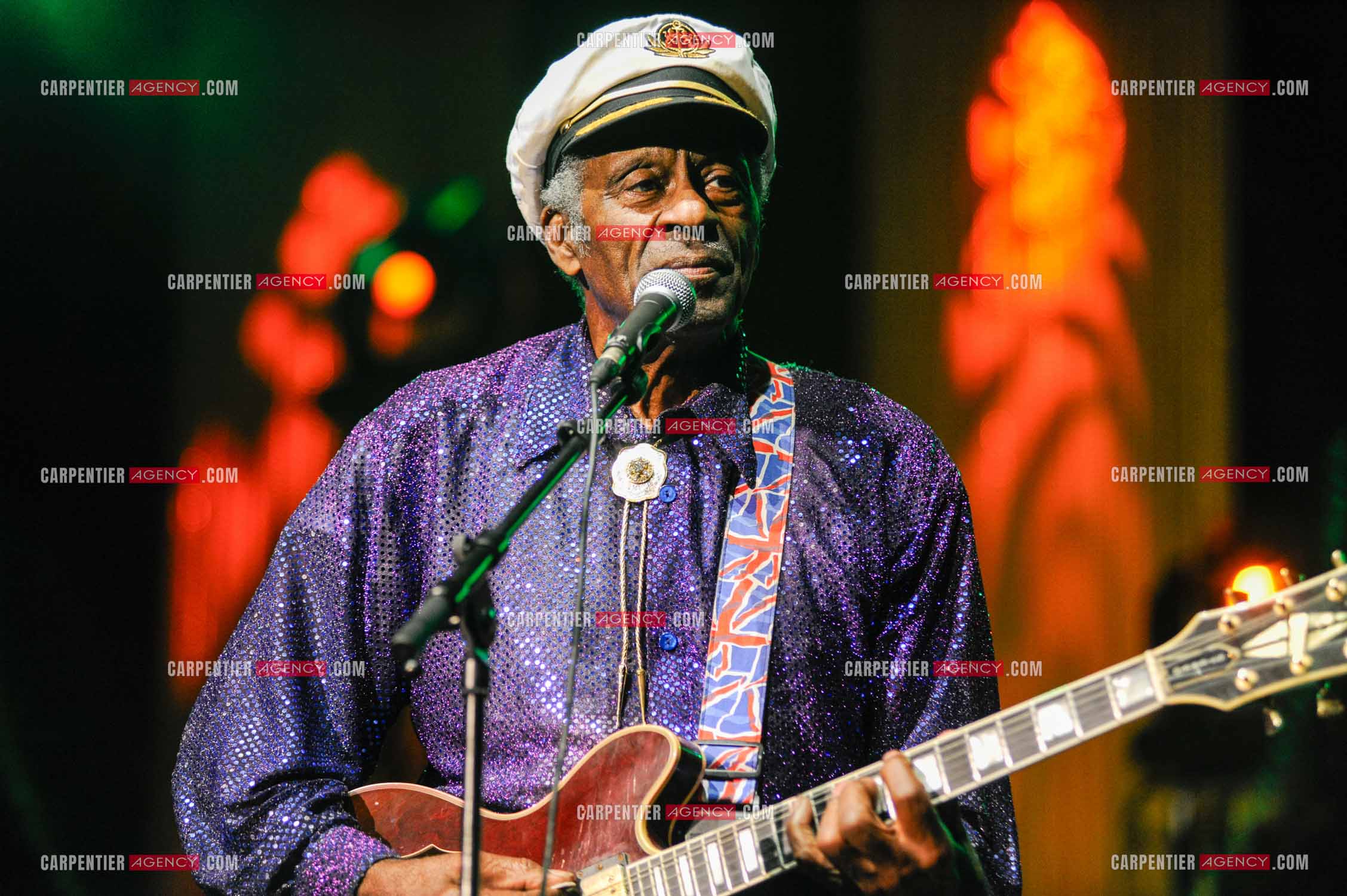 Le chanteur Américain Chuck Berry lors de son concert au Zénith de Paris le 14 Novembre 2008.   ( Exclusif )