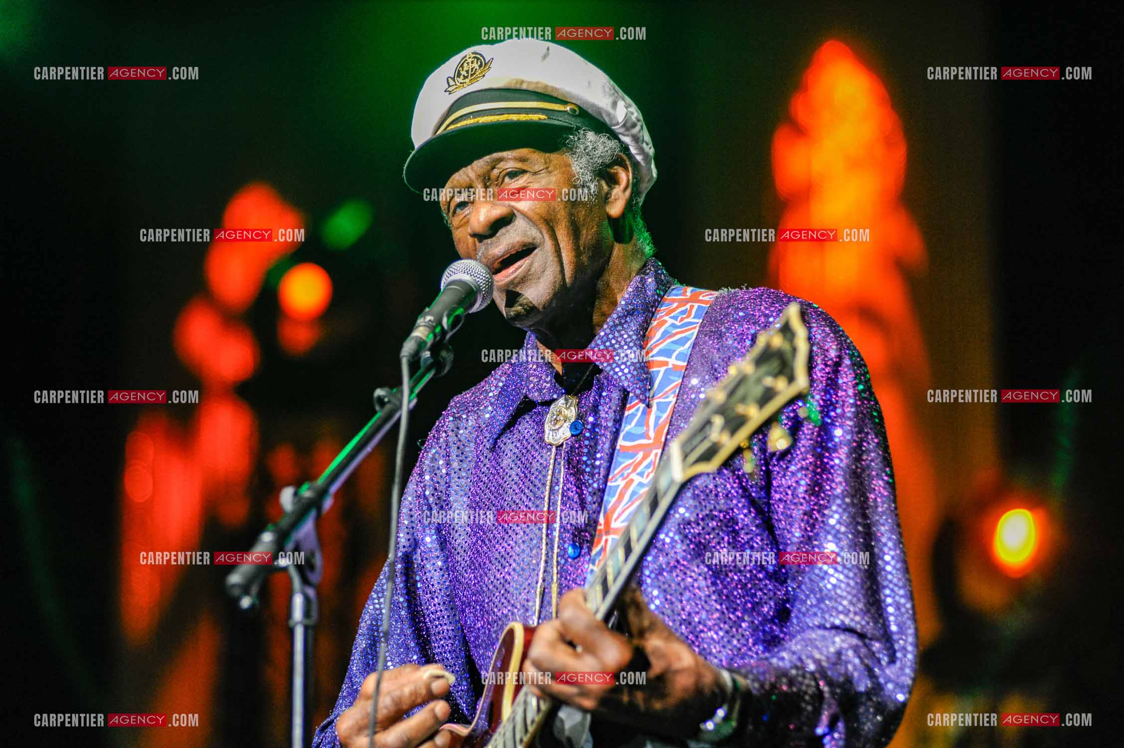 Le chanteur Américain Chuck Berry lors de son concert au Zénith de Paris le 14 Novembre 2008.   ( Exclusif )