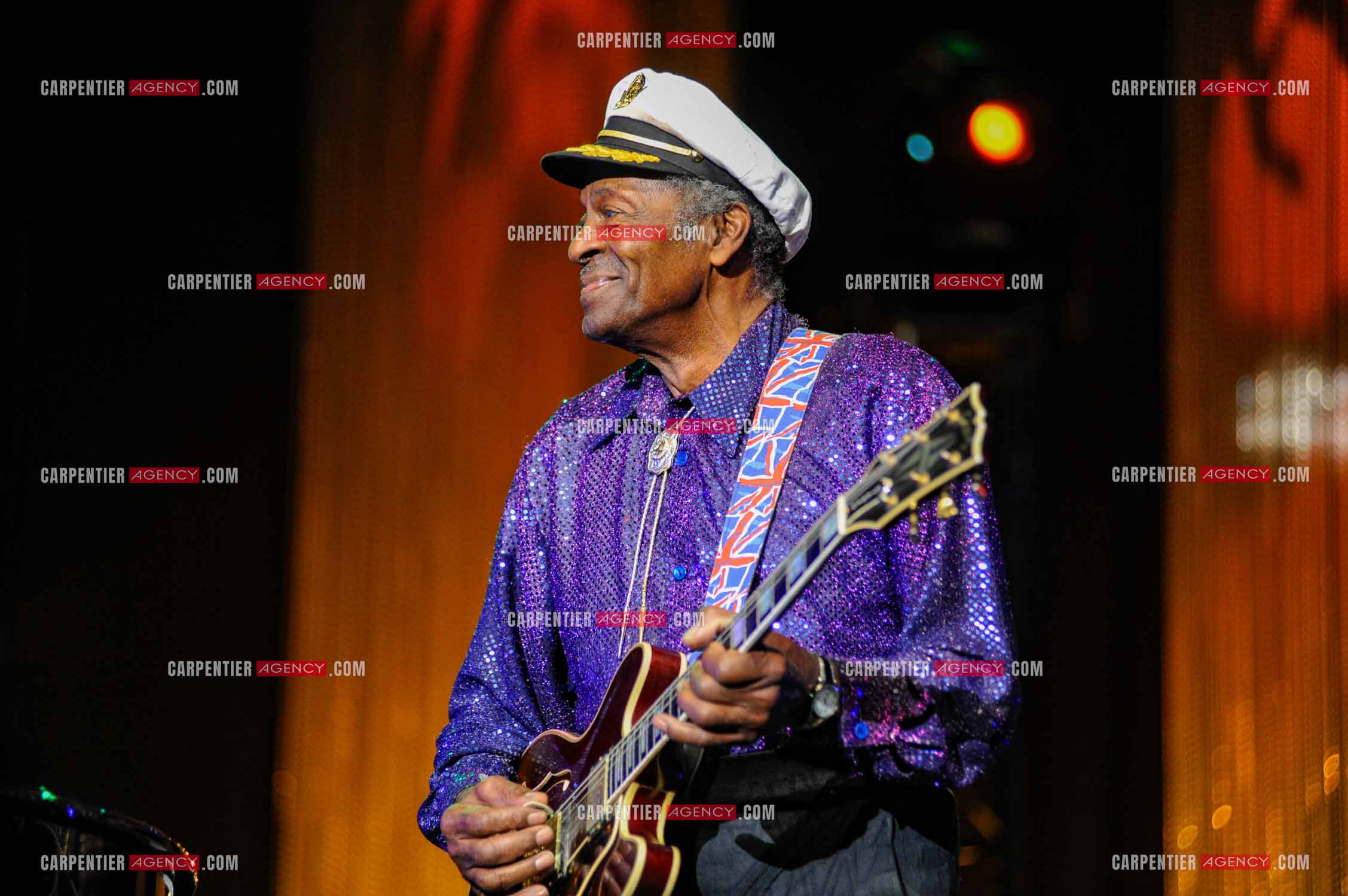 Le chanteur Américain Chuck Berry lors de son concert au Zénith de Paris le 14 Novembre 2008.   ( Exclusif )