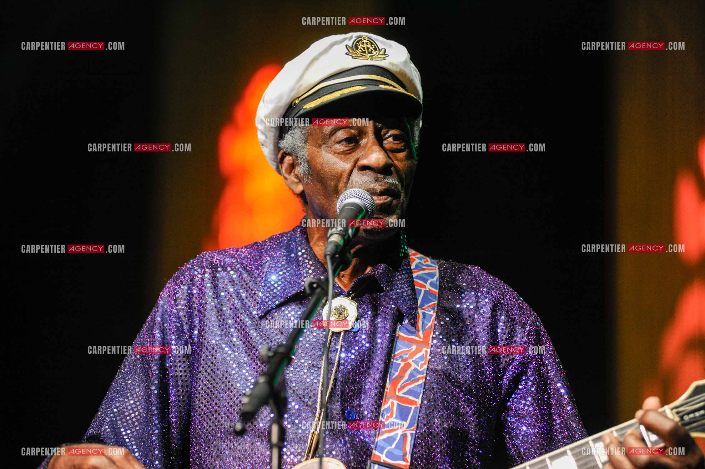 Le chanteur Américain Chuck Berry lors de son concert au Zénith de Paris le 14 Novembre 2008.   ( Exclusif )