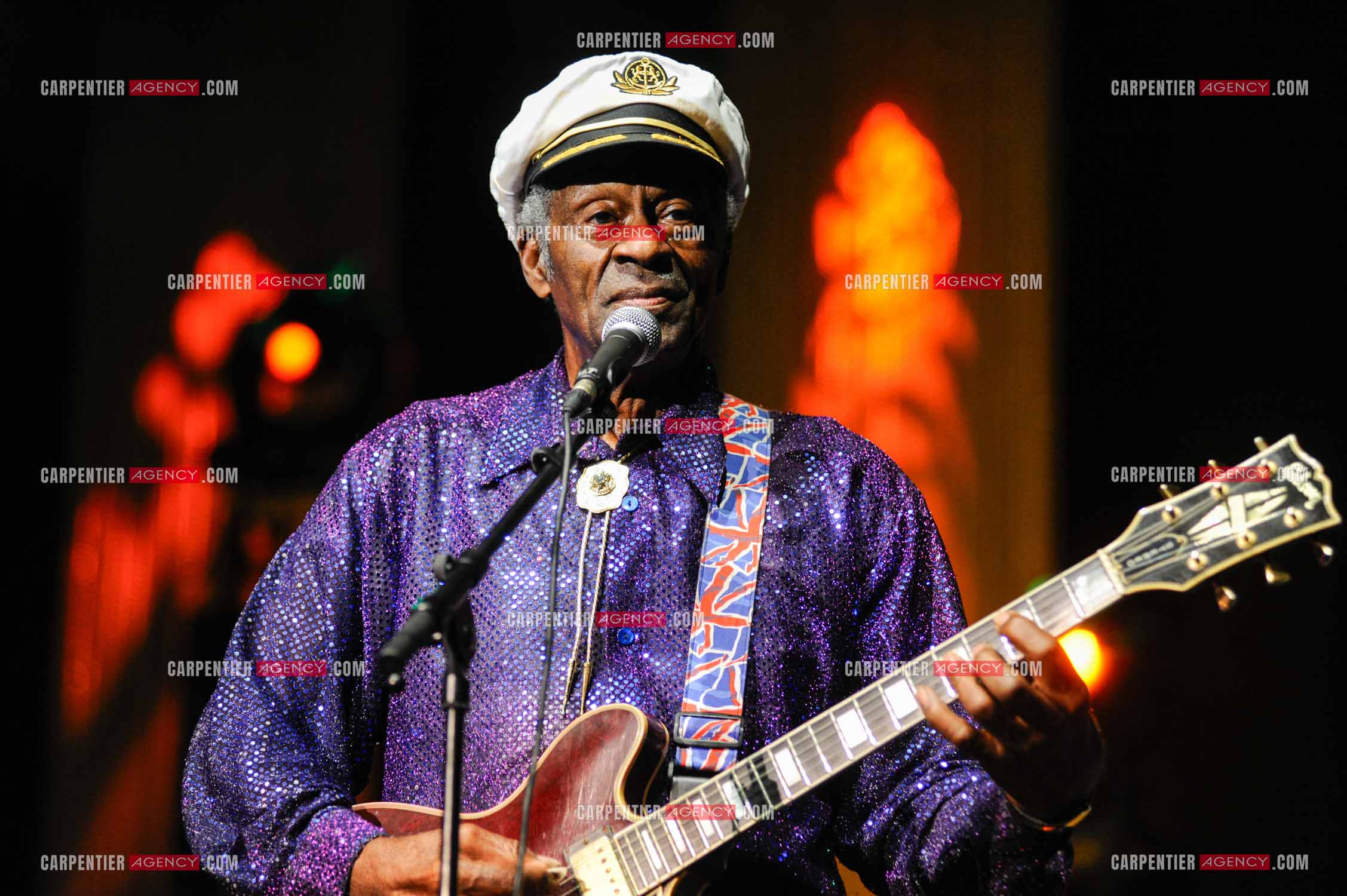Le chanteur Américain Chuck Berry lors de son concert au Zénith de Paris le 14 Novembre 2008.   ( Exclusif )