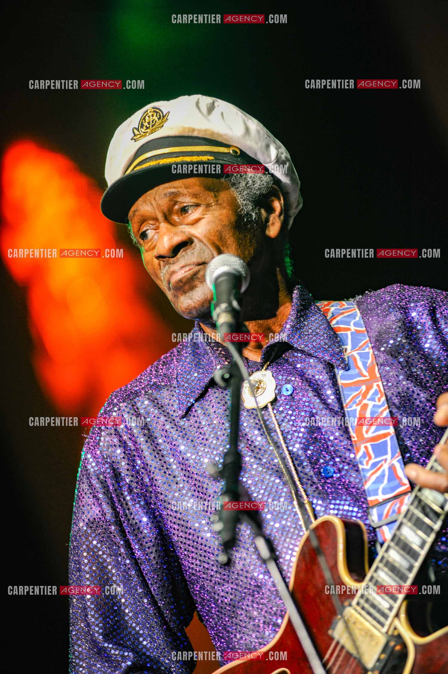 Le chanteur Américain Chuck Berry lors de son concert au Zénith de Paris le 14 Novembre 2008.   ( Exclusif )