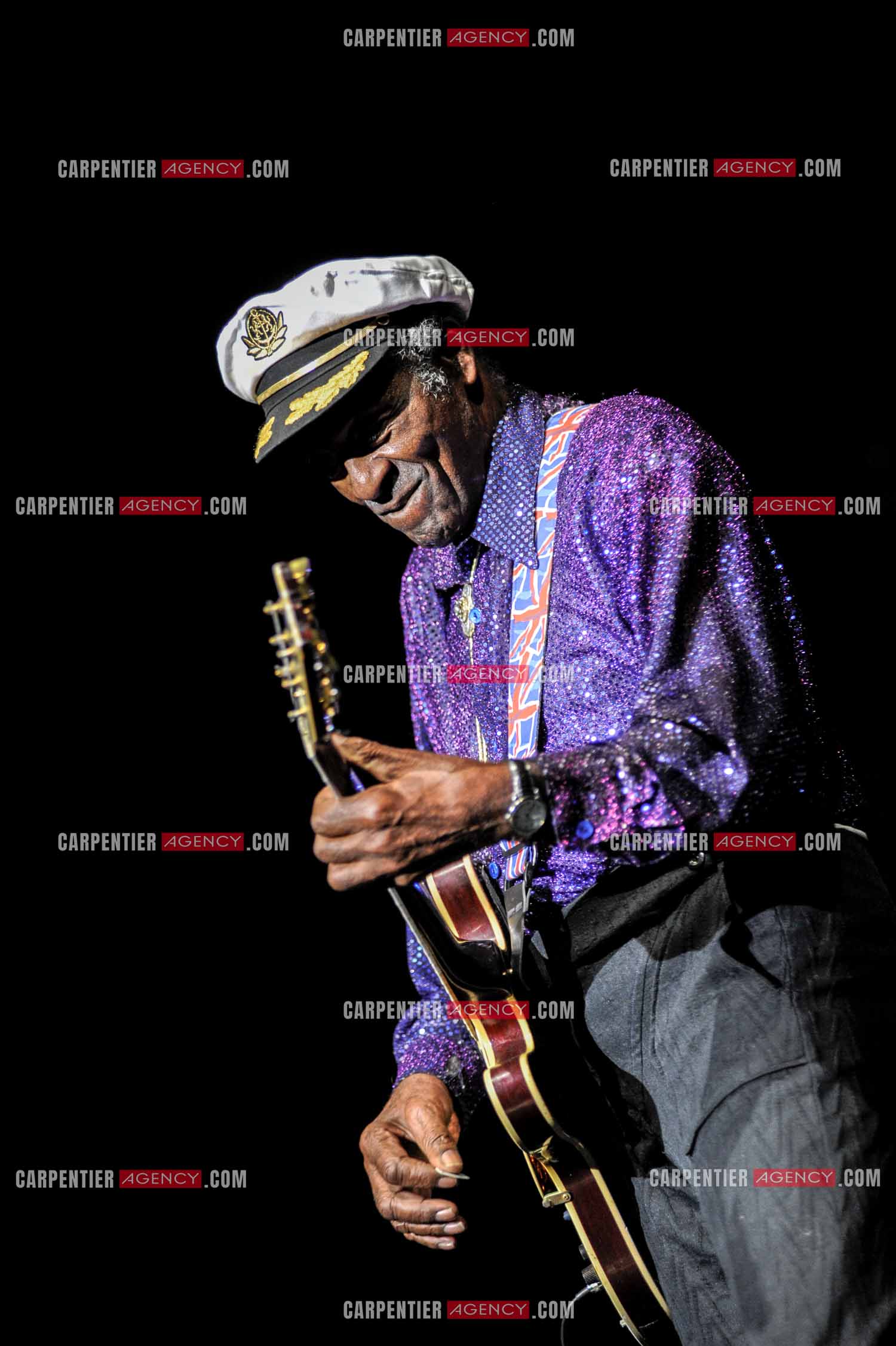 Le chanteur Américain Chuck Berry lors de son concert au Zénith de Paris le 14 Novembre 2008.   ( Exclusif )