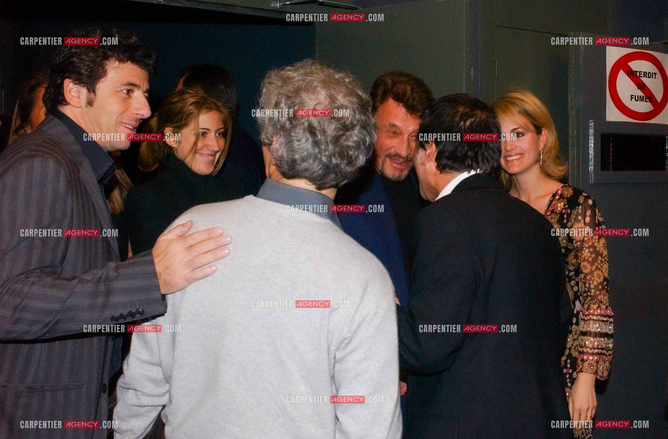 Générale de la comédie musicale “ DON JUAN “ au Palais des Congrès de Paris le 02 Mars 2005. Johnny Hallyday et sa femme Laeticia entourés de Patrick Bruel et Félix Gray.                                     ( Exclusif )