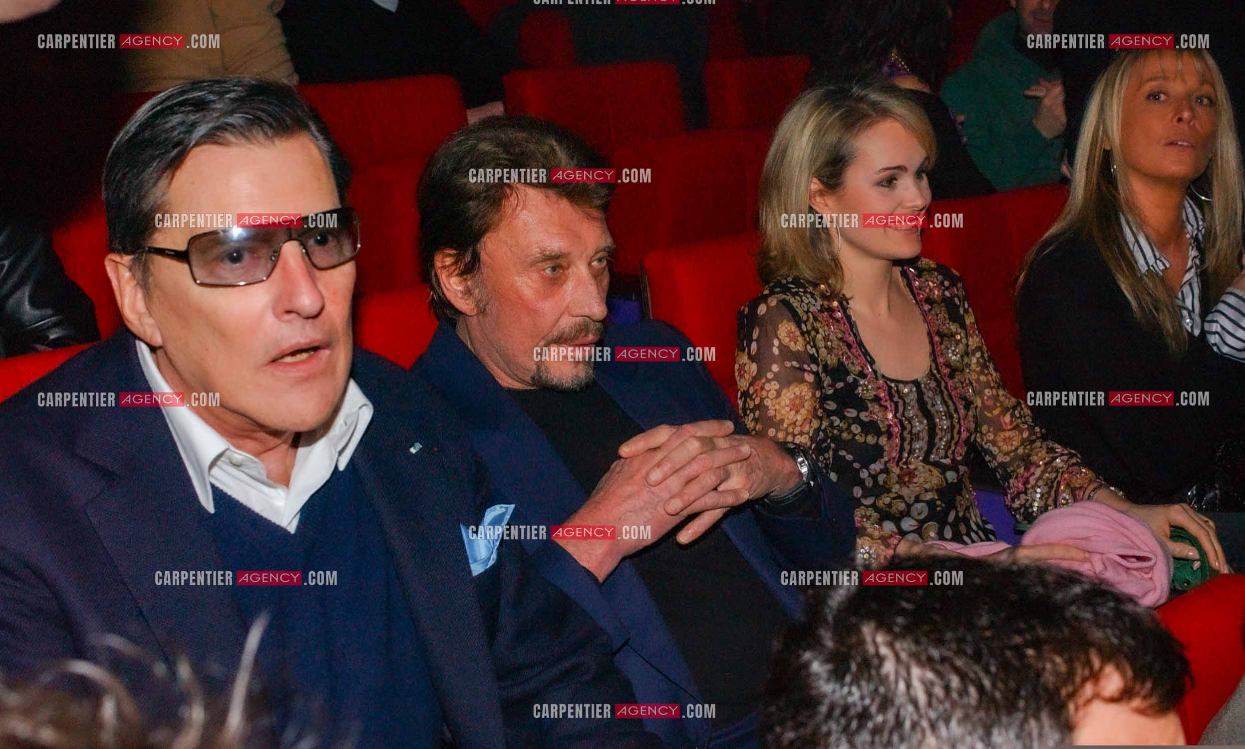 Générale de la comédie musicale “ DON JUAN “ au Palais des Congrès de Paris le 02 Mars 2005. Jean-Claude Camus, Johnny Hallyday et sa femme Laeticia.   ( Exclusif )