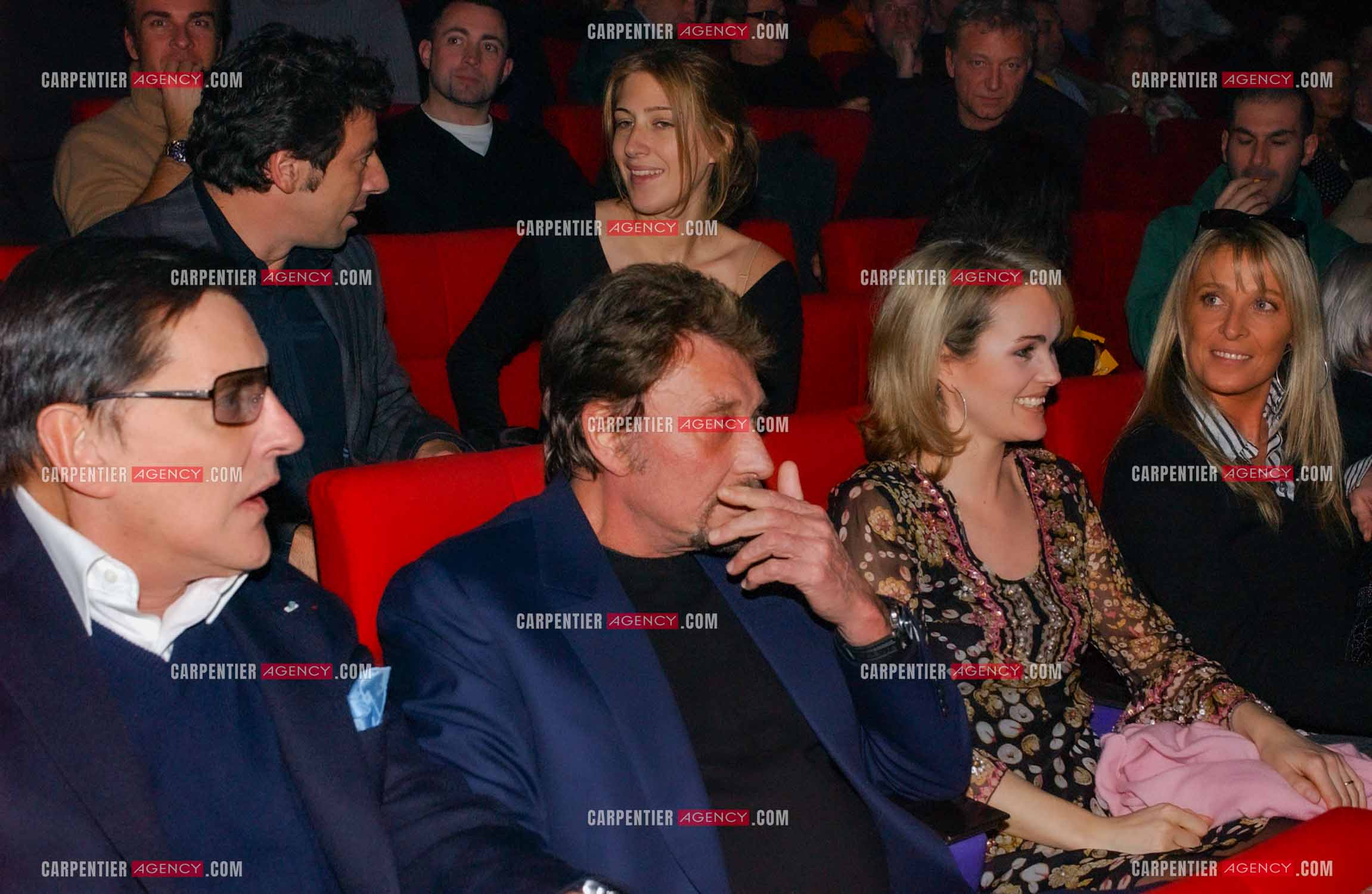 Générale de la comédie musicale “ DON JUAN “ au Palais des Congrès de Paris le 02 Mars 2005. Jean-Claude Camus, Johnny Hallyday et sa femme Laeticia.   ( Exclusif )