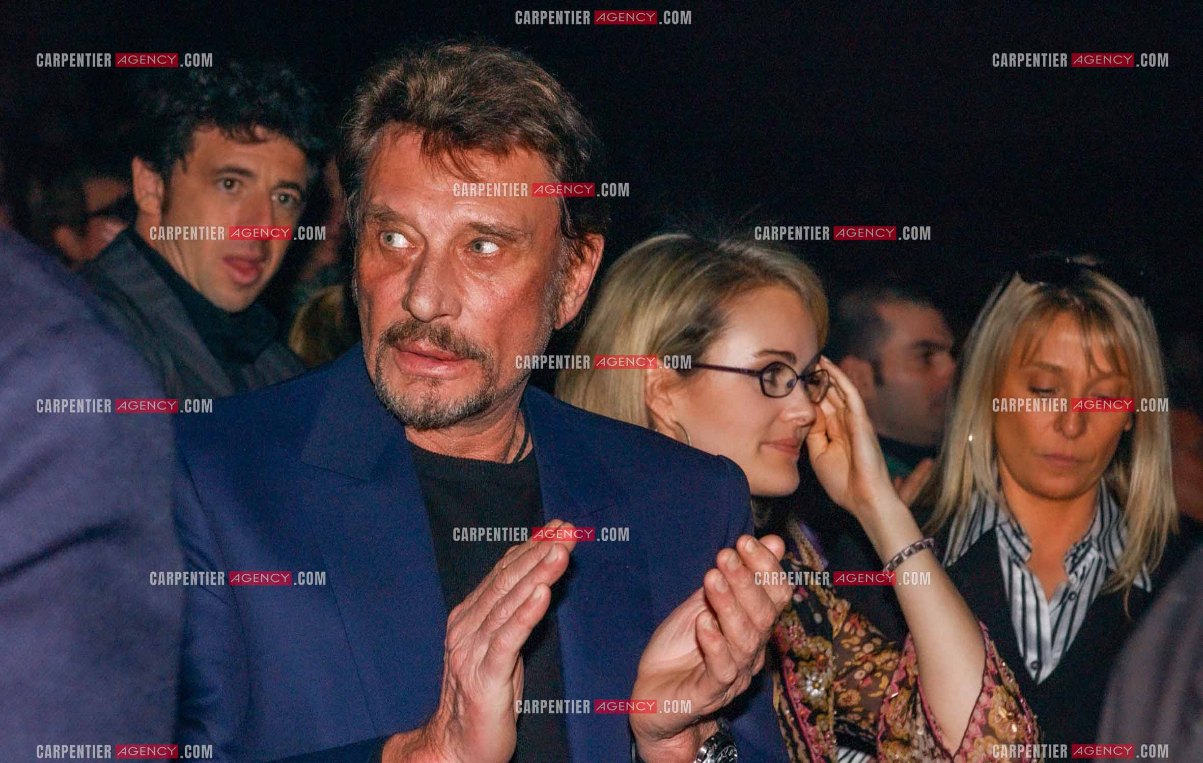 Générale de la comédie musicale “ DON JUAN “ au Palais des Congrès de Paris le 02 Mars 2005. Johnny Hallyday et sa femme Laeticia.( Exclusif )