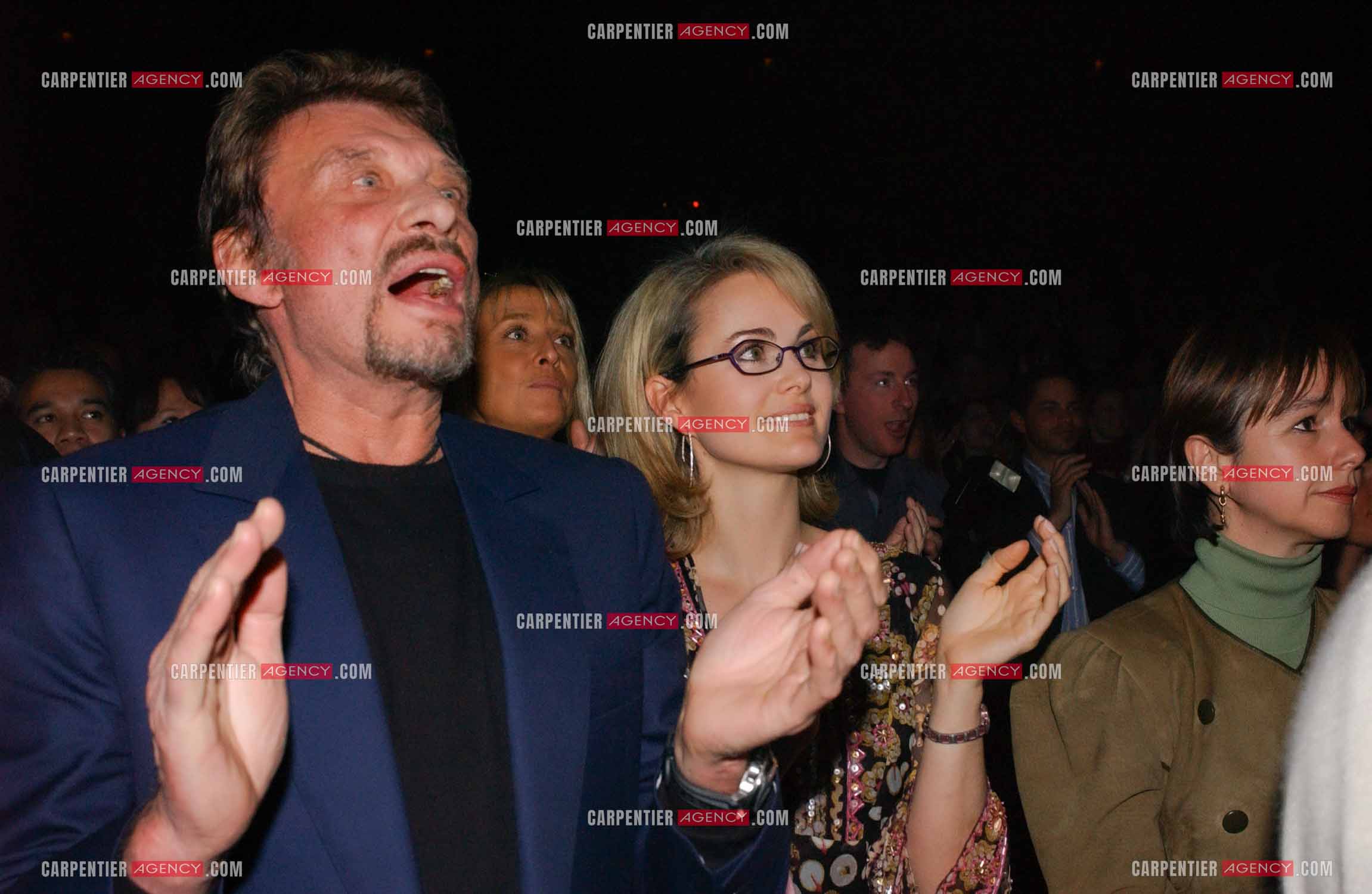 Générale de la comédie musicale “ DON JUAN “ au Palais des Congrès de Paris le 02 Mars 2005. Johnny Hallyday et sa femme Laeticia.( Exclusif )