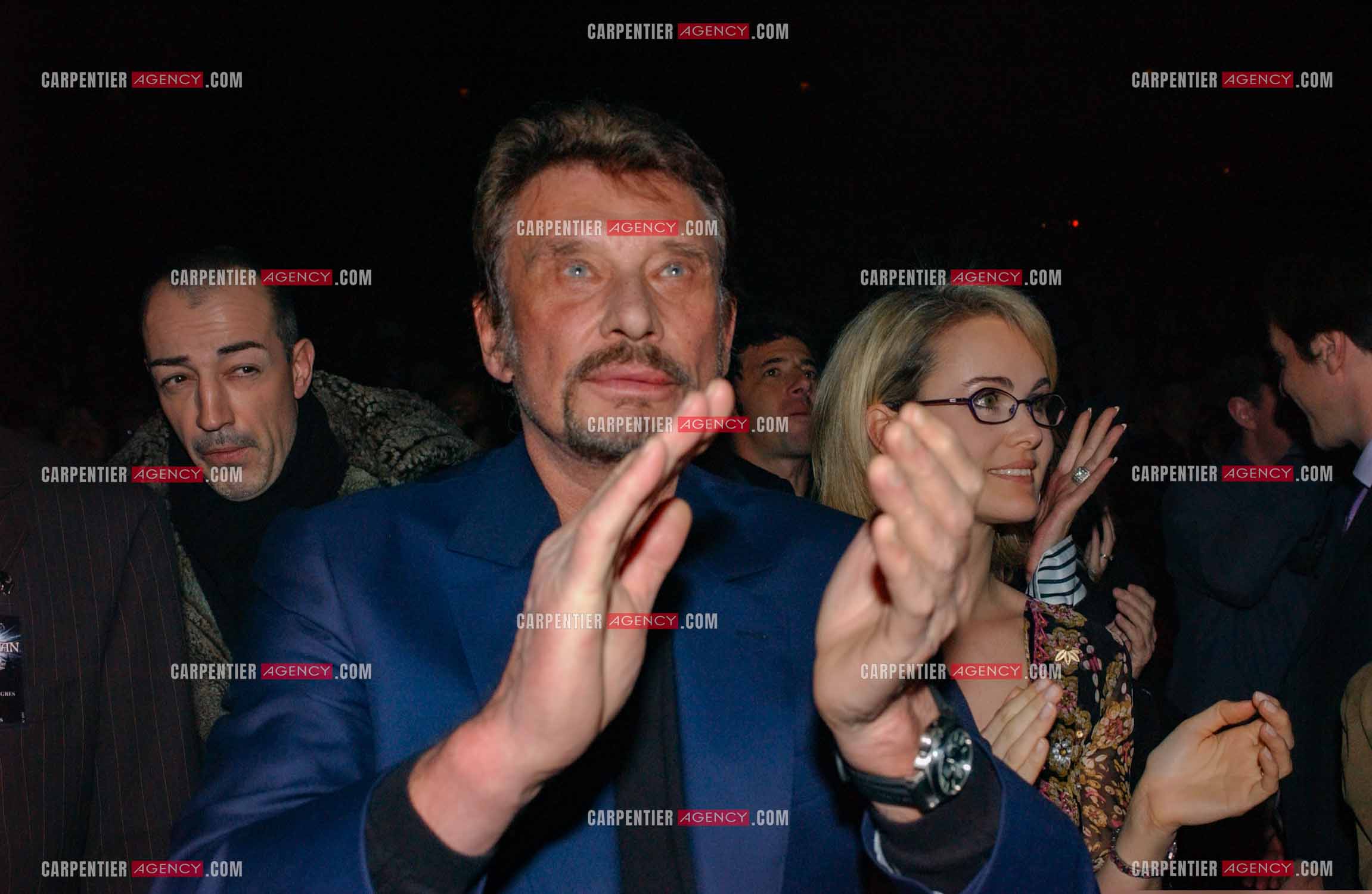 Générale de la comédie musicale “ DON JUAN “ au Palais des Congrès de Paris le 02 Mars 2005. Johnny Hallyday et sa femme Laeticia.( Exclusif )