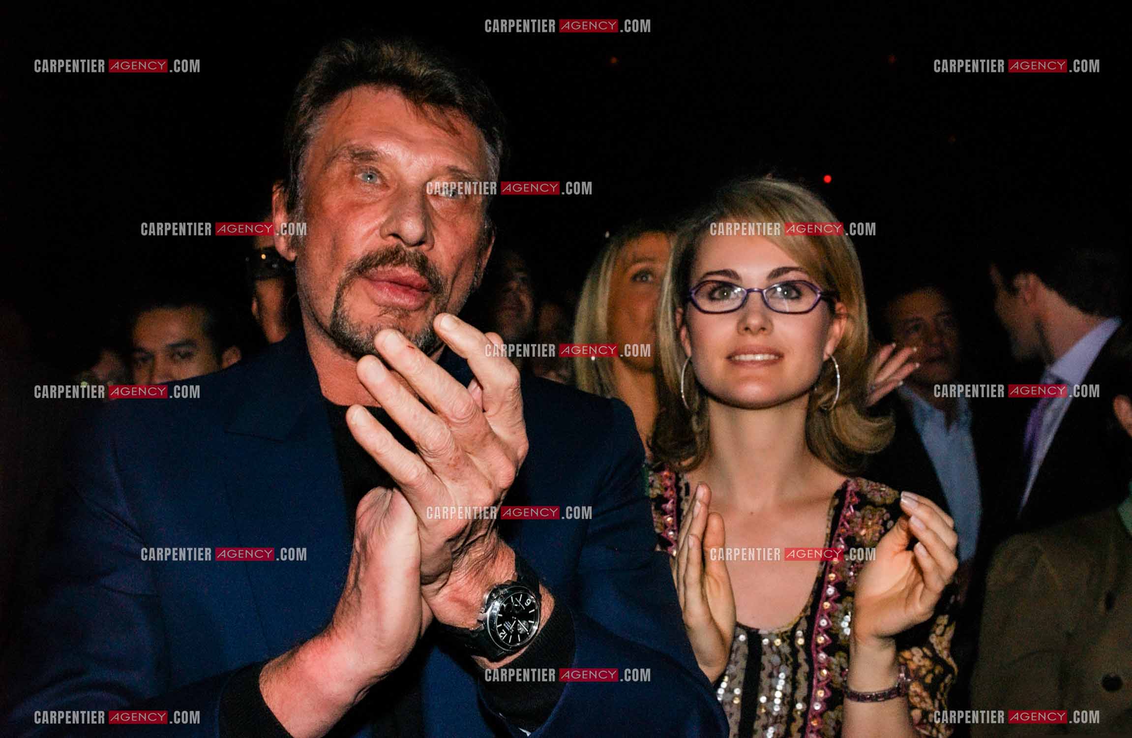 Générale de la comédie musicale “ DON JUAN “ au Palais des Congrès de Paris le 02 Mars 2005. Johnny Hallyday et sa femme Laeticia.( Exclusif )