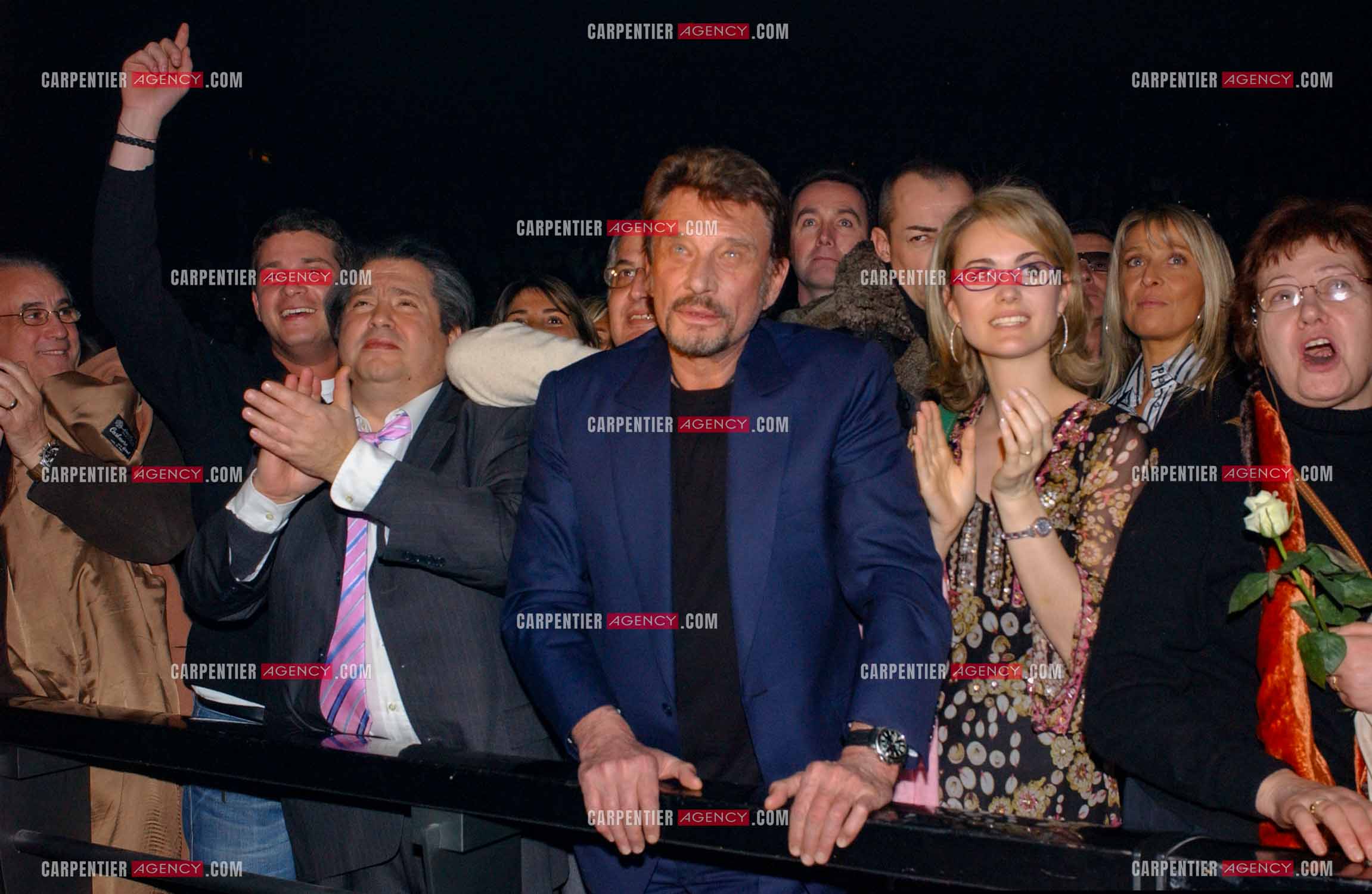 Générale de la comédie musicale “ DON JUAN “ au Palais des Congrès de Paris le 02 Mars 2005. Johnny Hallyday et sa femme Laeticia.( Exclusif )