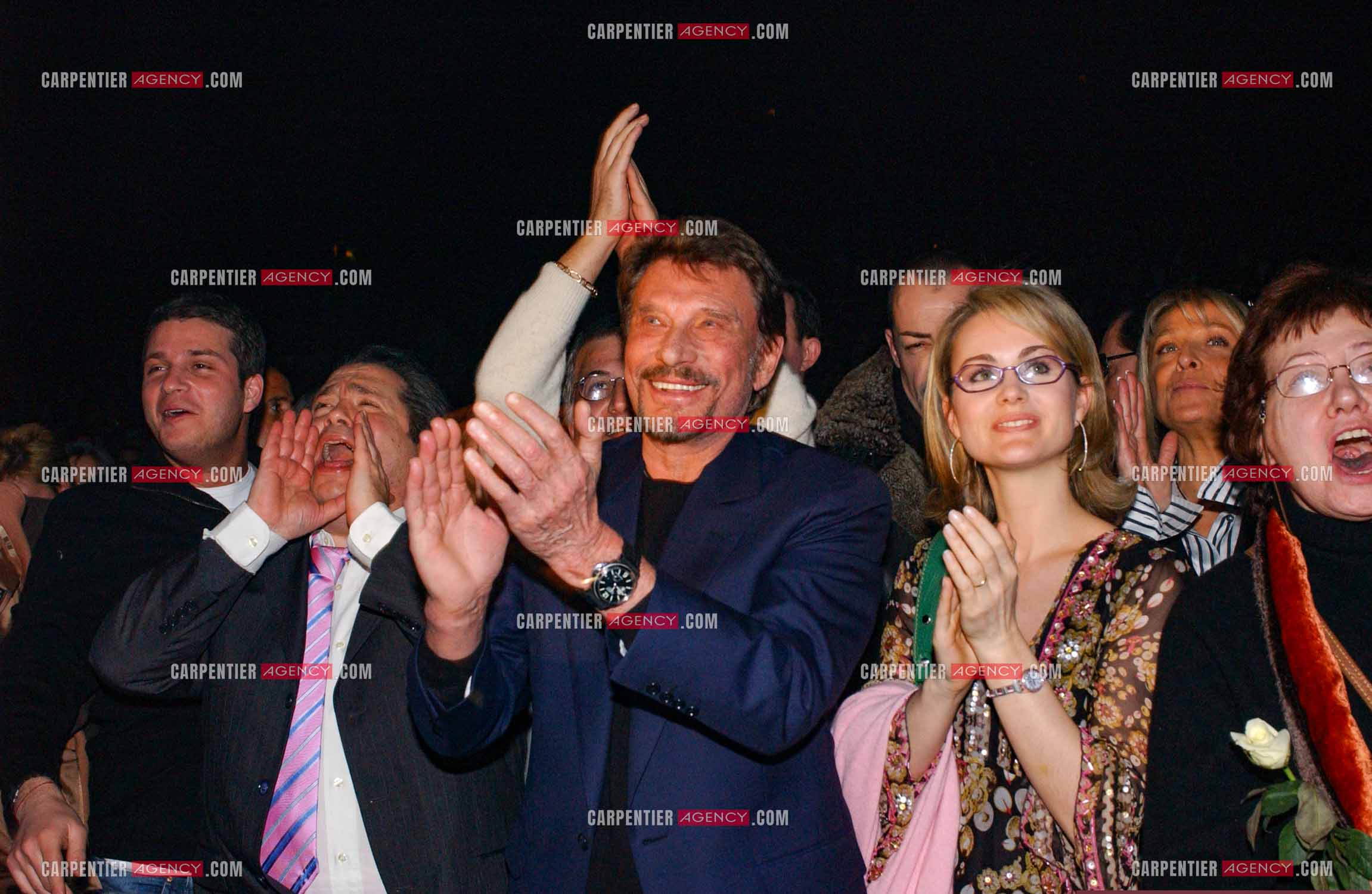 Générale de la comédie musicale “ DON JUAN “ au Palais des Congrès de Paris le 02 Mars 2005. Johnny Hallyday et sa femme Laeticia.( Exclusif )