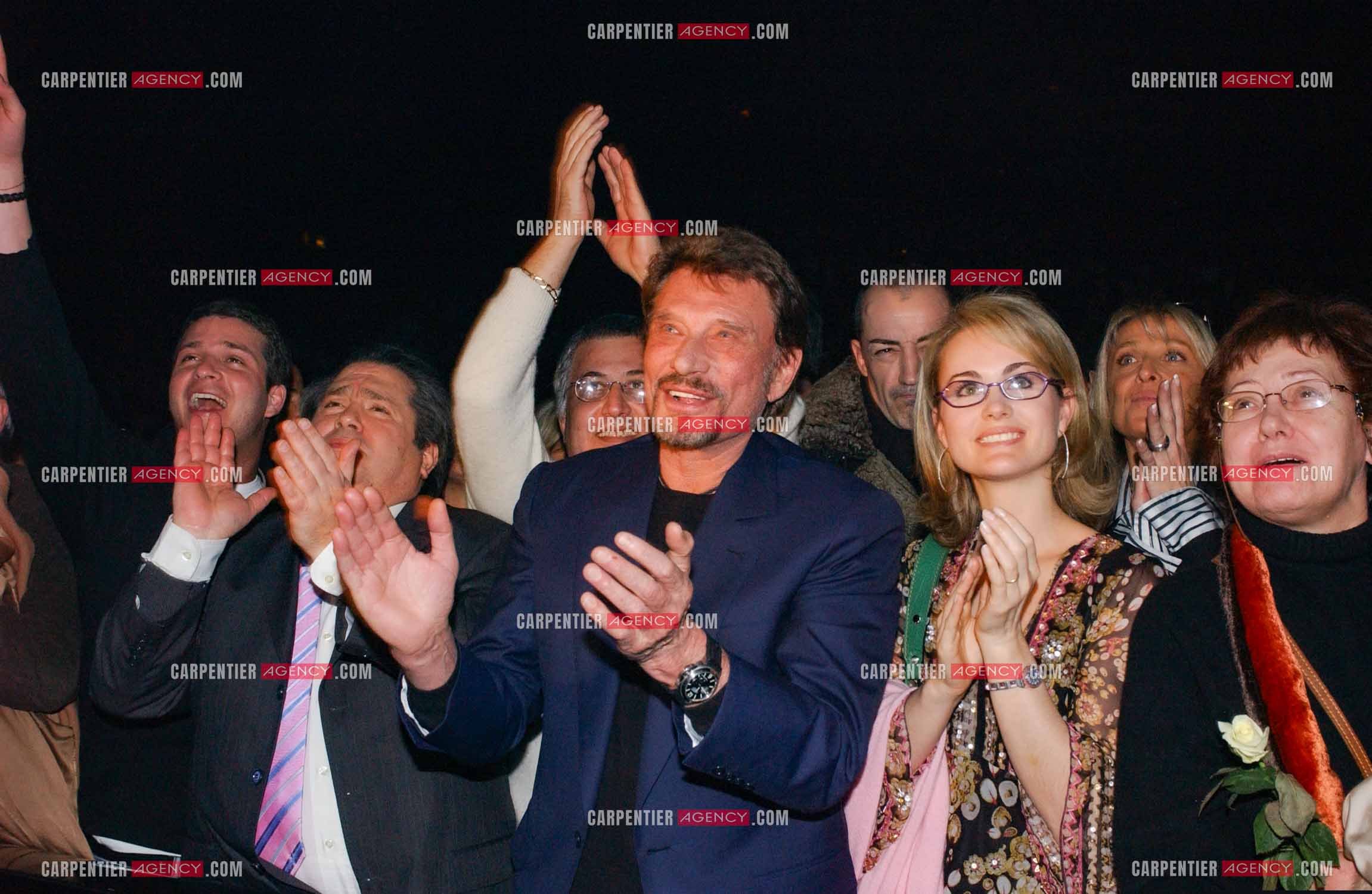 Générale de la comédie musicale “ DON JUAN “ au Palais des Congrès de Paris le 02 Mars 2005. Johnny Hallyday et sa femme Laeticia.( Exclusif )