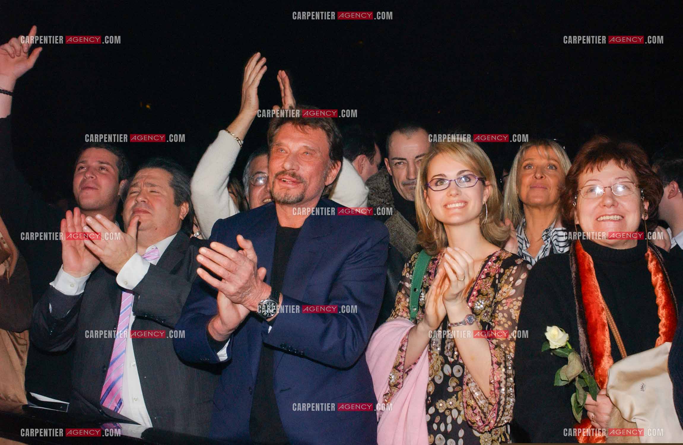 Générale de la comédie musicale “ DON JUAN “ au Palais des Congrès de Paris le 02 Mars 2005. Johnny Hallyday et sa femme Laeticia.( Exclusif )