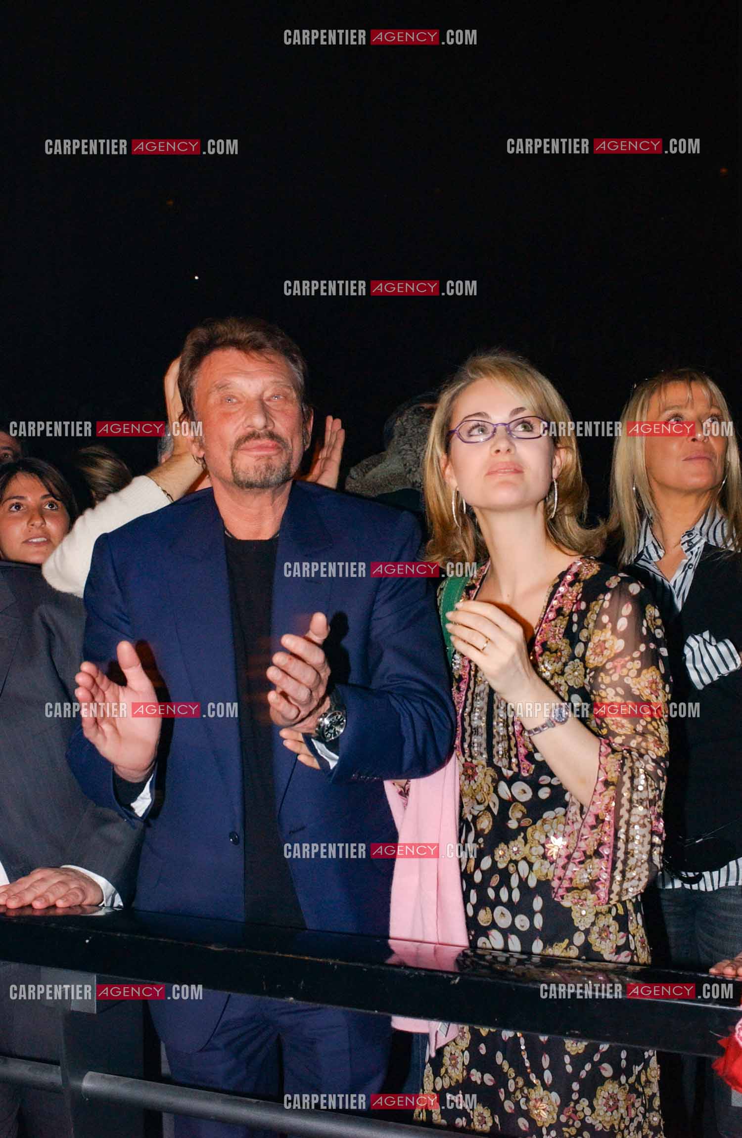 Générale de la comédie musicale “ DON JUAN “ au Palais des Congrès de Paris le 02 Mars 2005. Johnny Hallyday et sa femme Laeticia.( Exclusif )