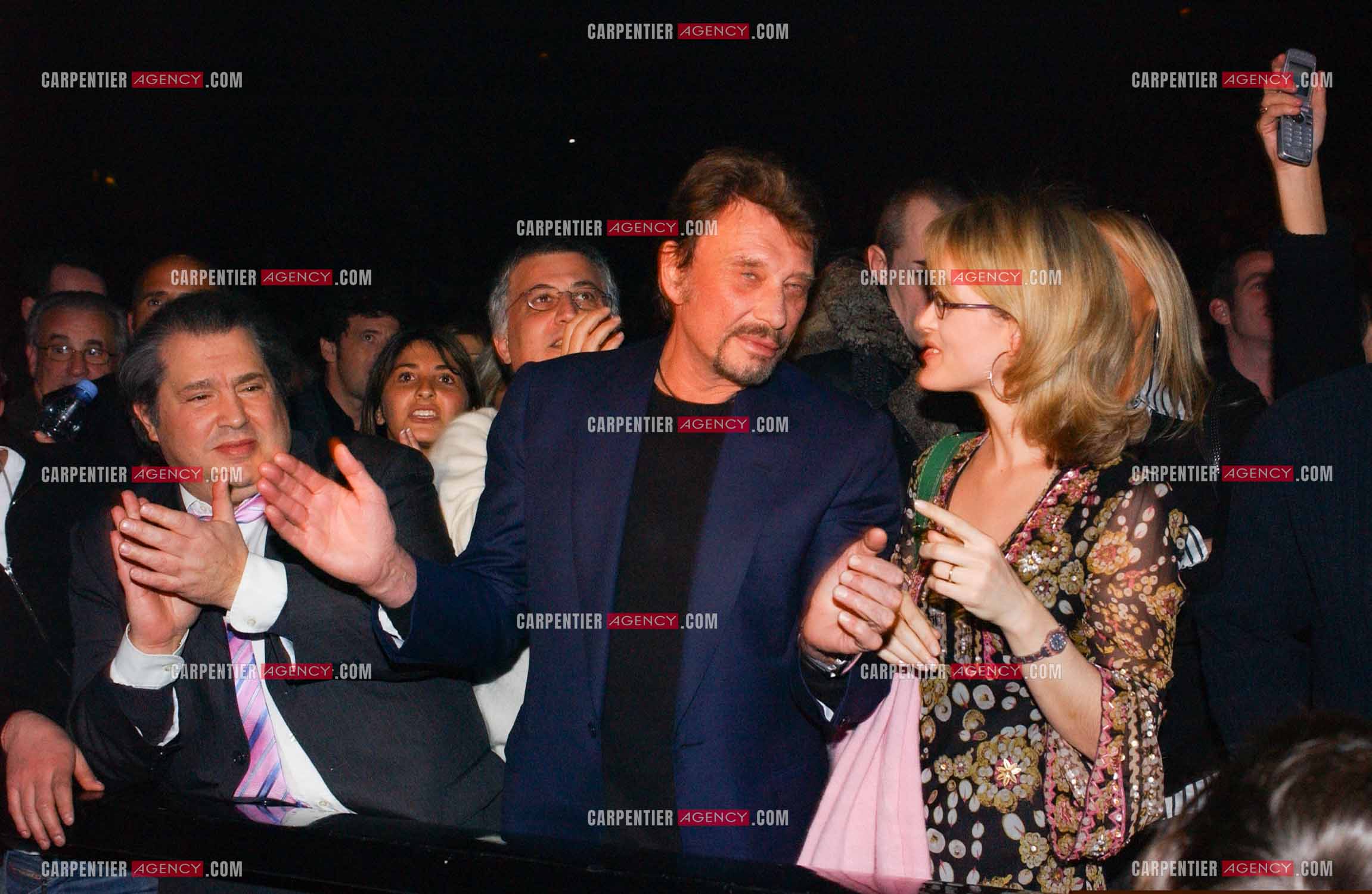 Générale de la comédie musicale “ DON JUAN “ au Palais des Congrès de Paris le 02 Mars 2005. Johnny Hallyday et sa femme Laeticia.( Exclusif )