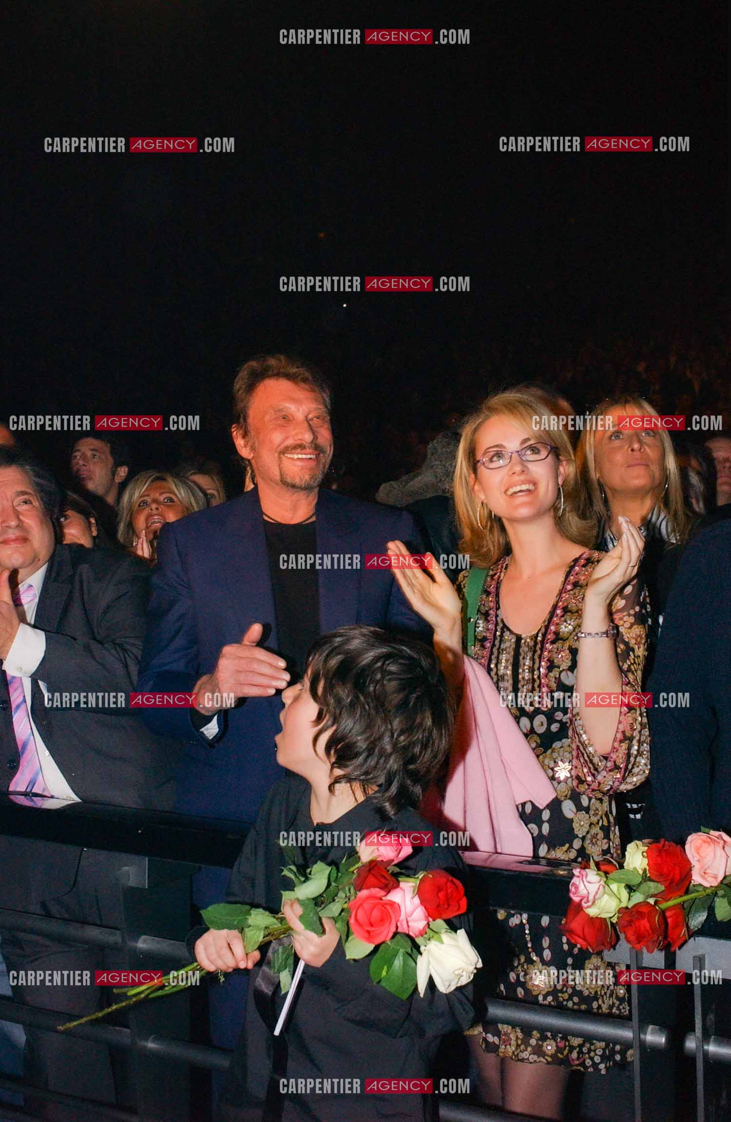 Générale de la comédie musicale “ DON JUAN “ au Palais des Congrès de Paris le 02 Mars 2005. Johnny Hallyday et sa femme Laeticia.( Exclusif )