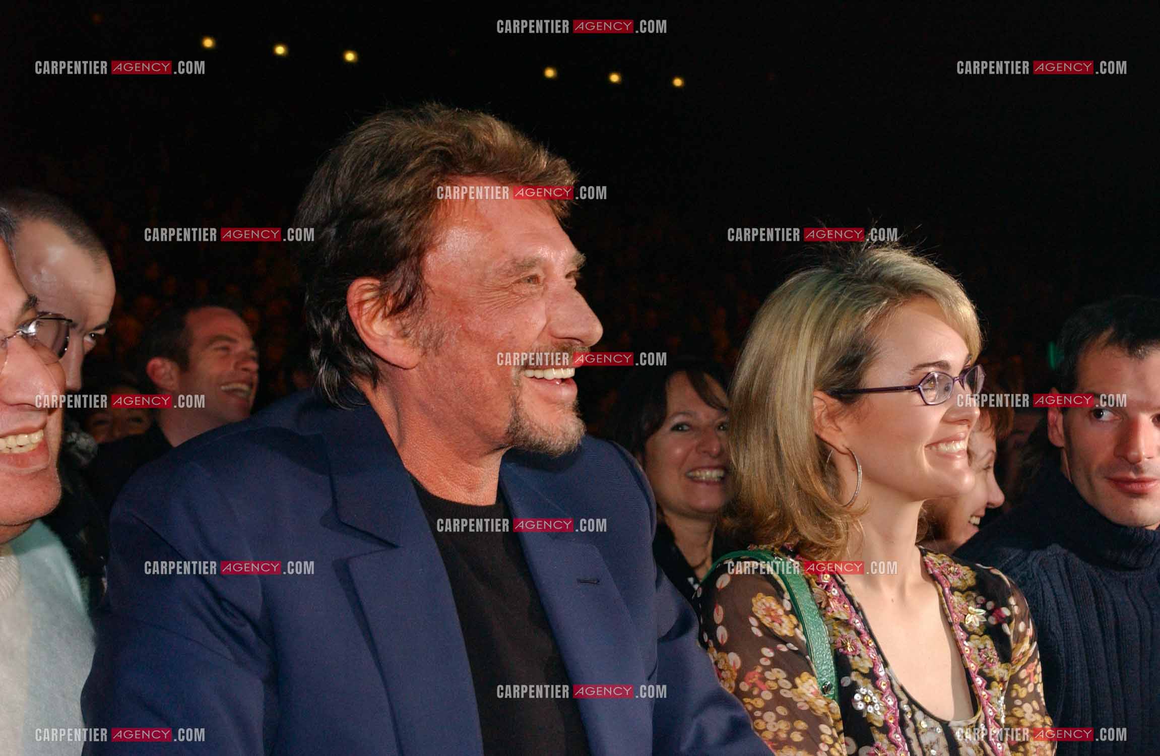 Générale de la comédie musicale “ DON JUAN “ au Palais des Congrès de Paris le 02 Mars 2005. Johnny Hallyday et sa femme Laeticia.( Exclusif )