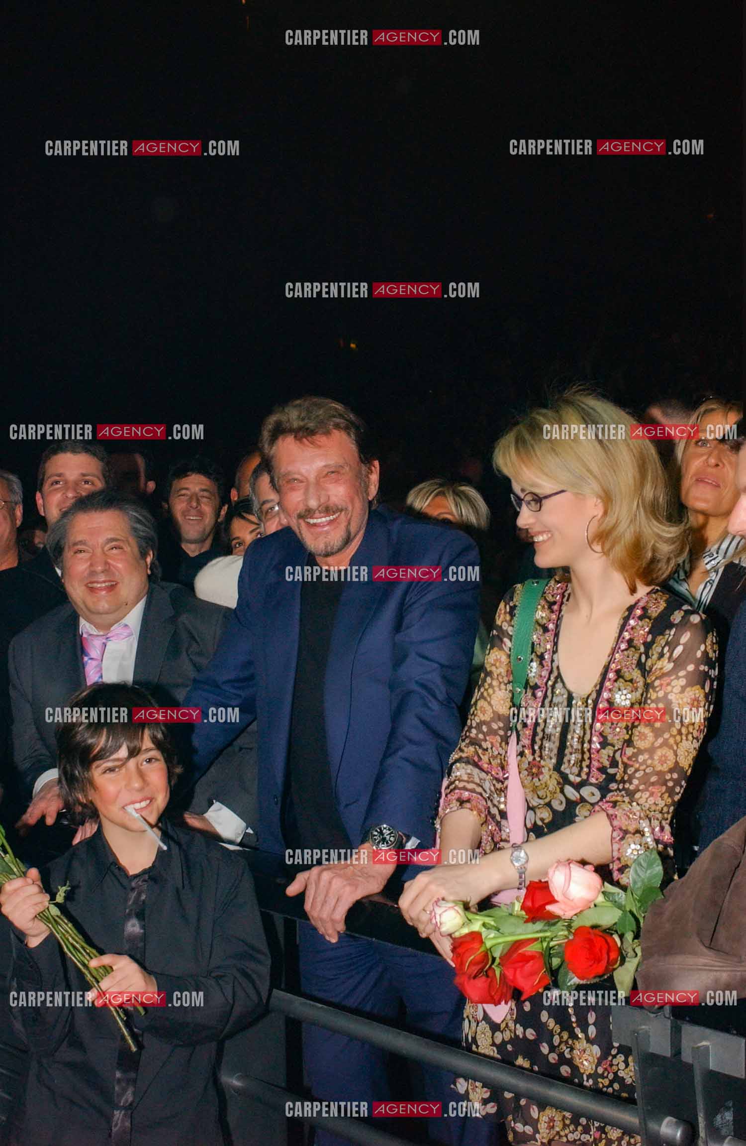 Générale de la comédie musicale “ DON JUAN “ au Palais des Congrès de Paris le 02 Mars 2005. Johnny Hallyday et sa femme Laeticia.( Exclusif )