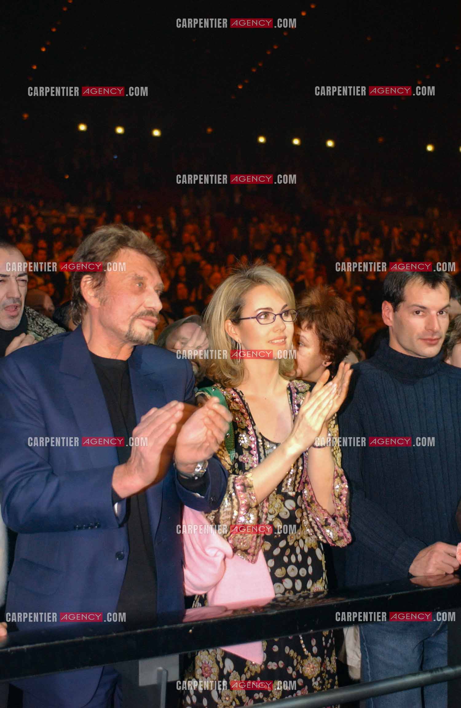 Générale de la comédie musicale “ DON JUAN “ au Palais des Congrès de Paris le 02 Mars 2005. Johnny Hallyday et sa femme Laeticia.( Exclusif )