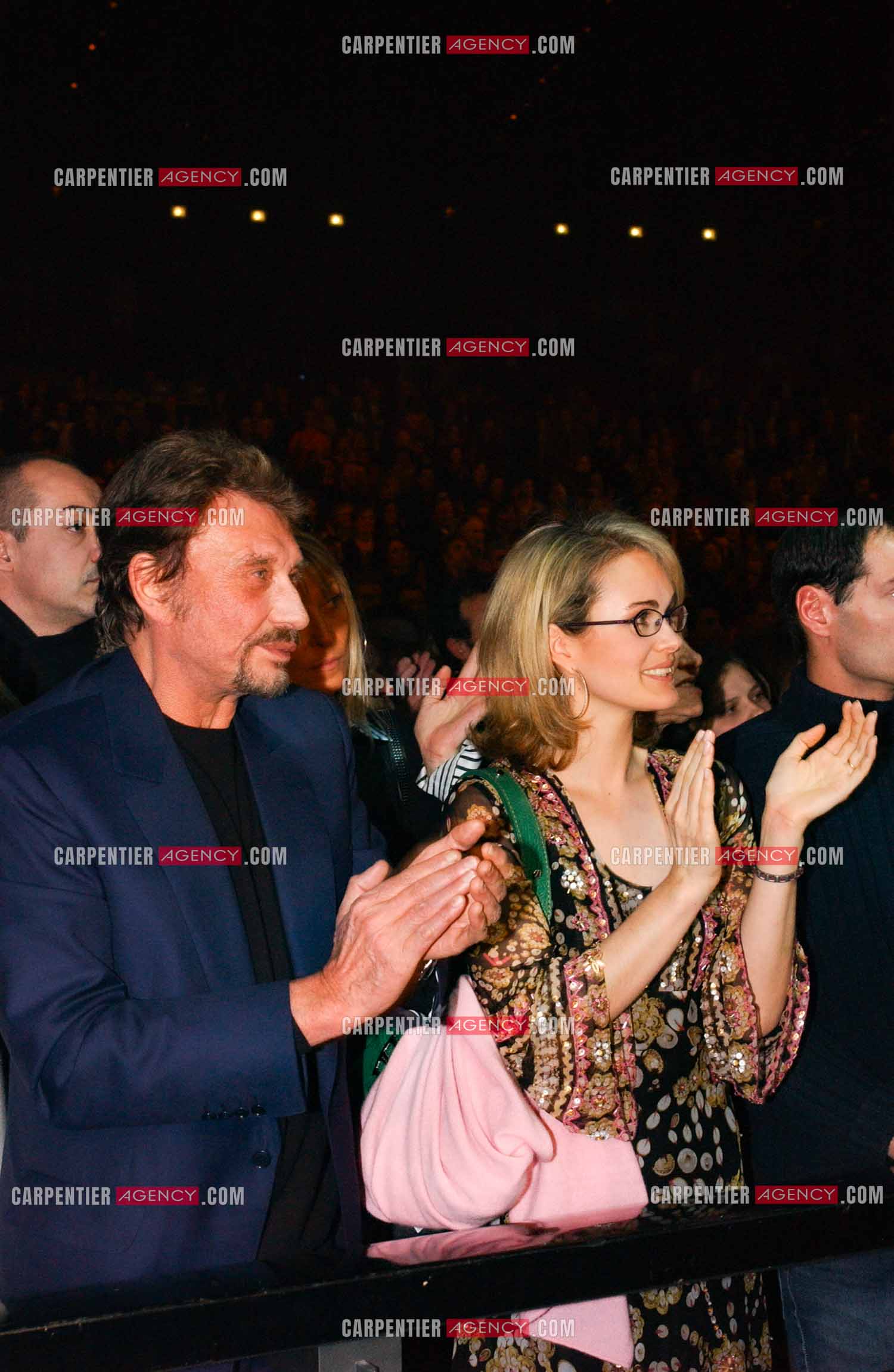 Générale de la comédie musicale “ DON JUAN “ au Palais des Congrès de Paris le 02 Mars 2005. Johnny Hallyday et sa femme Laeticia.( Exclusif )
