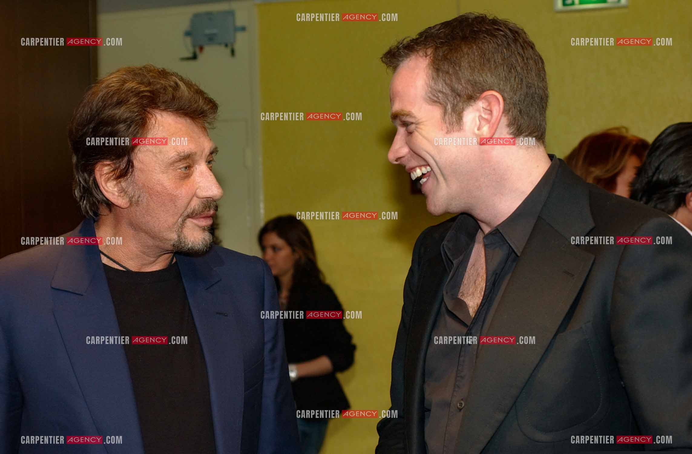 Générale de la comédie musicale “ DON JUAN “ au Palais des Congrès de Paris le 02 Mars 2005. Johnny Hallyday et Garou.   ( Exclusif )