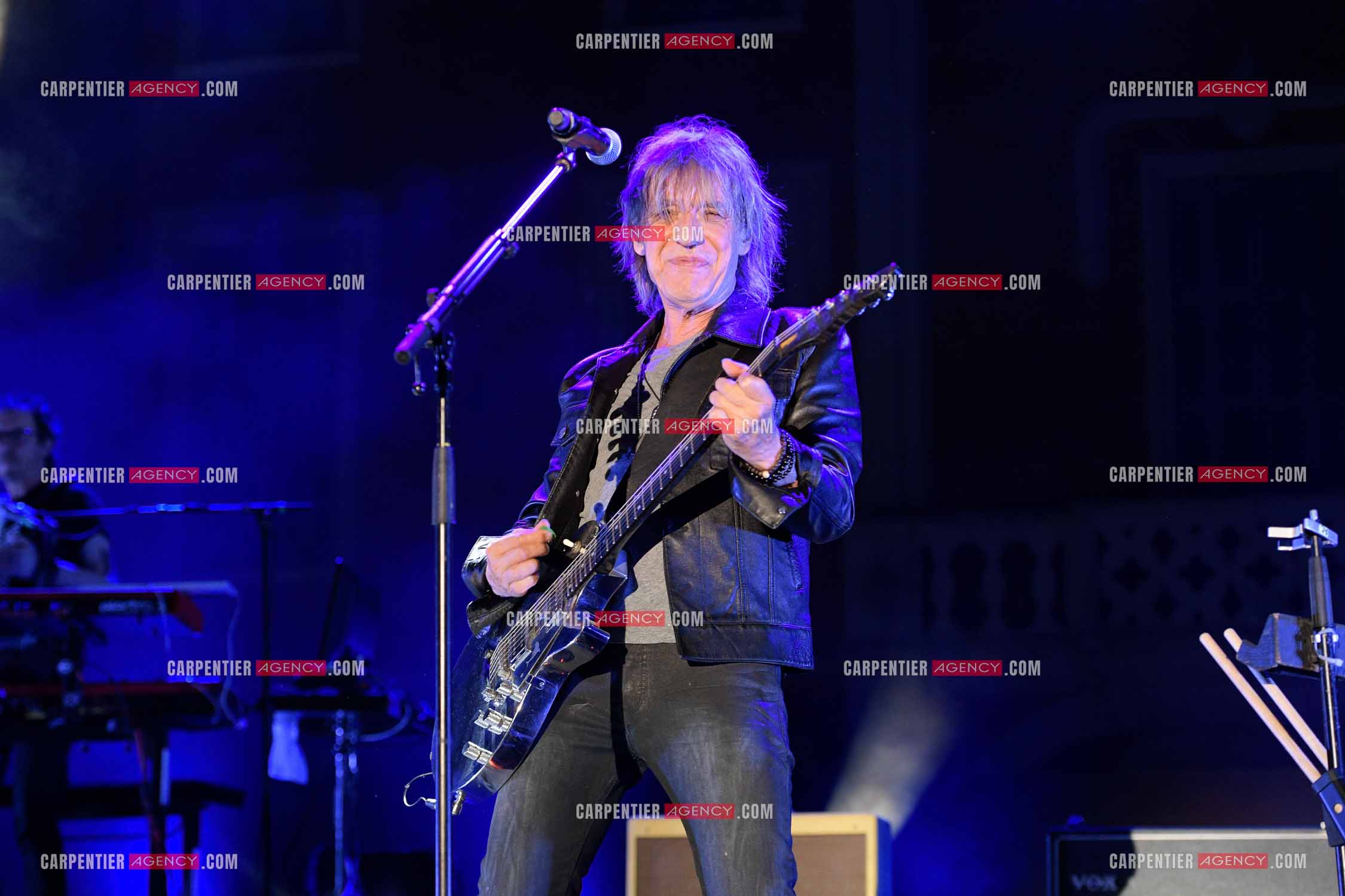 Le chanteur Jean-Louis Aubert  en concert pour le festival du château de Solliès-Pont en 2021.   ( Exclusif )