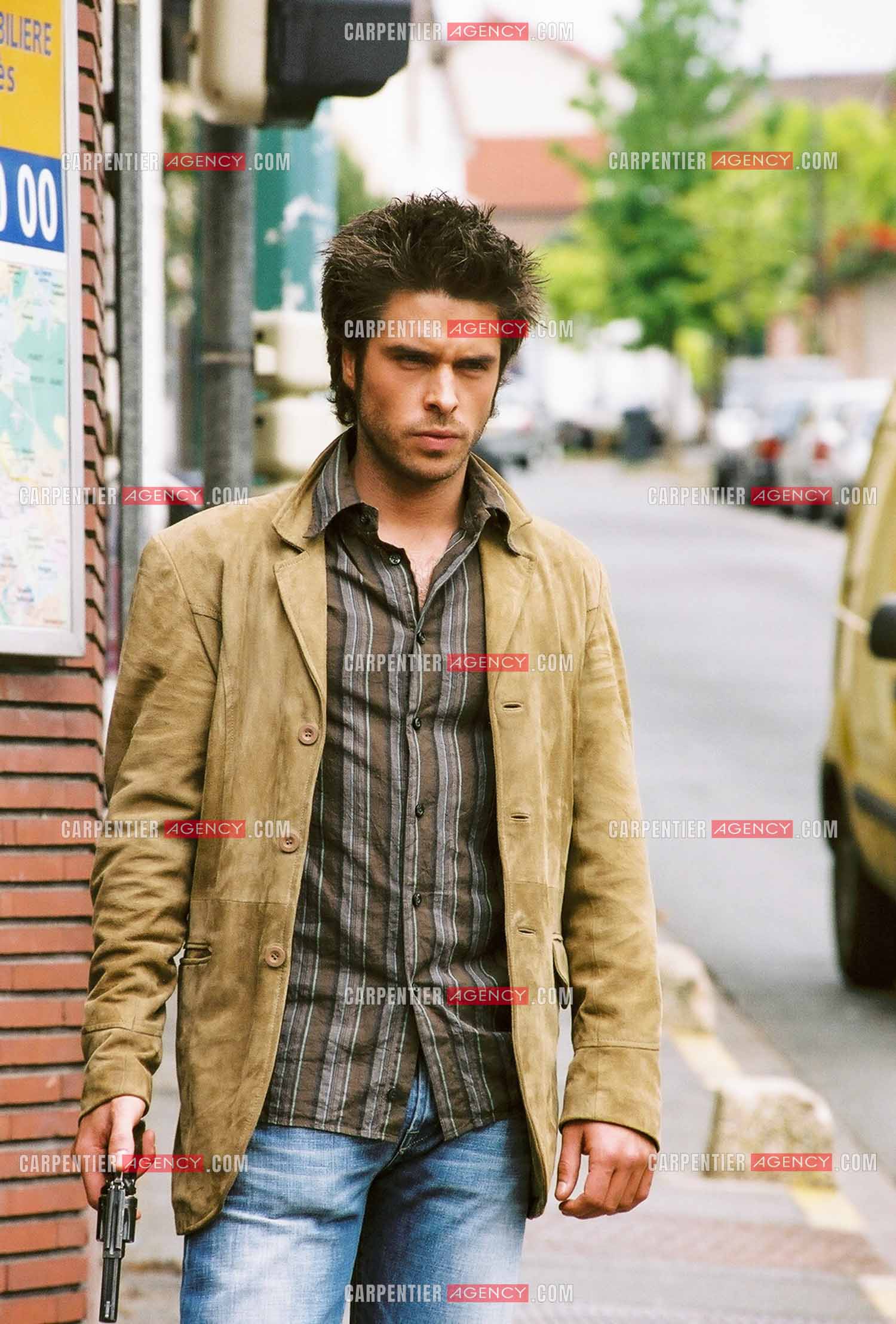 L'acteur Anthony Dupray sur le tournage de la série Navarro.     ( Exclusif )