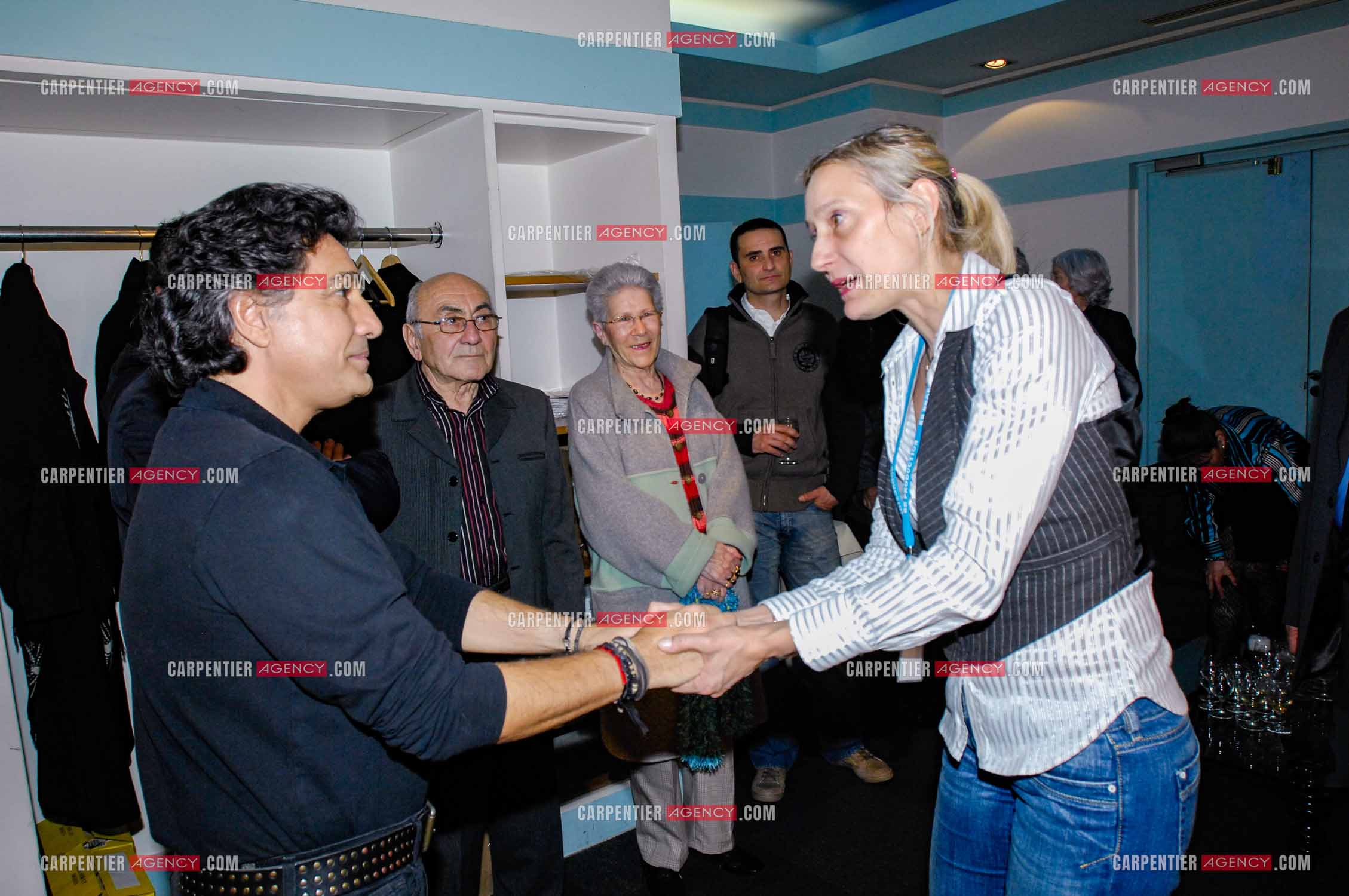 Le chanteur Frédéric François à l'Olympia du 29 février au 09 mars 2008. Frédéric François et Valérie Michelin dans sa loge.  ( Exclusif )