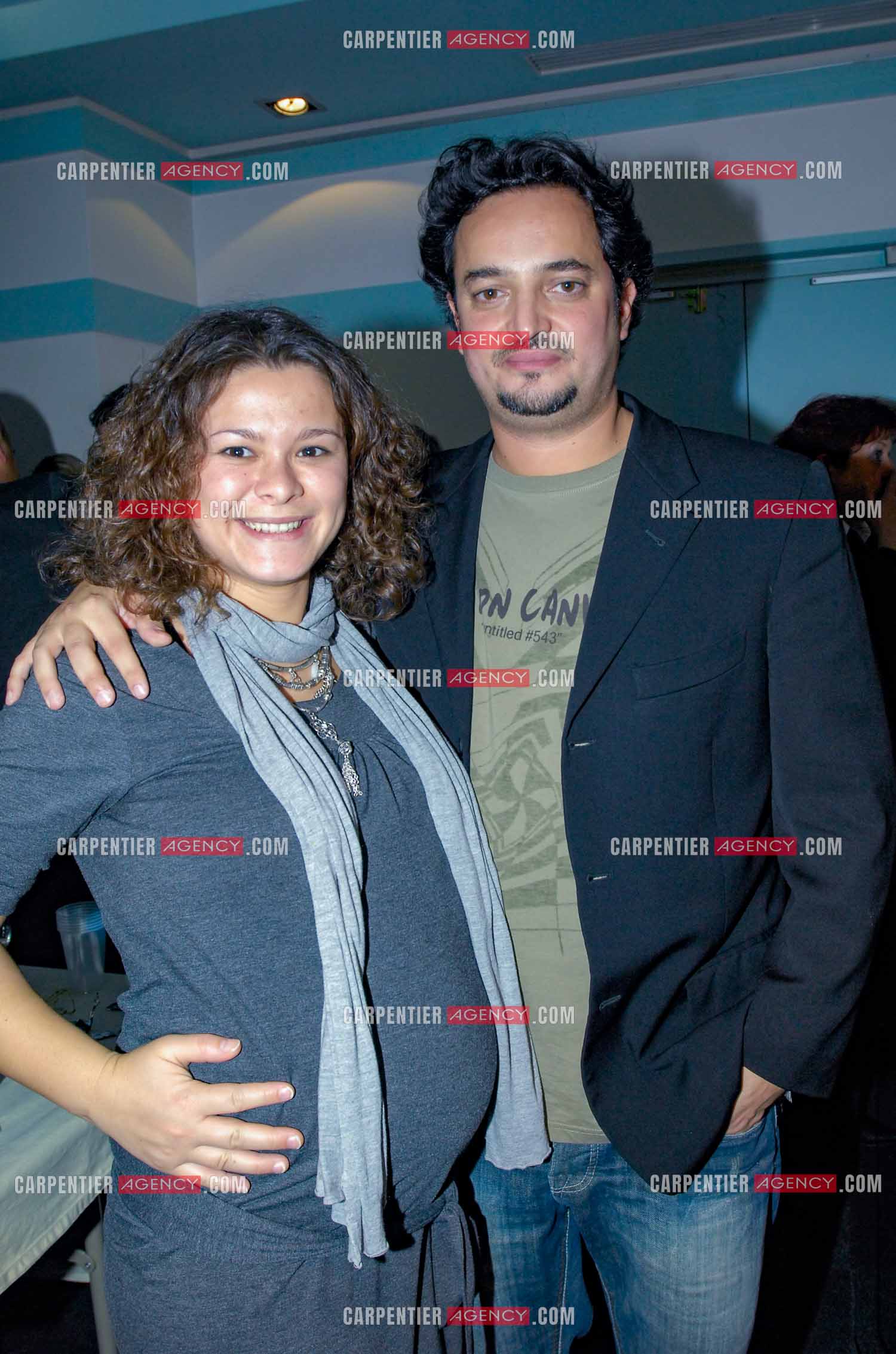 Le chanteur Frédéric François à l'Olympia du 29 février au 09 mars 2008. Le fils de Frédéric François, Vincent et sa femme Angela.  ( Exclusif )