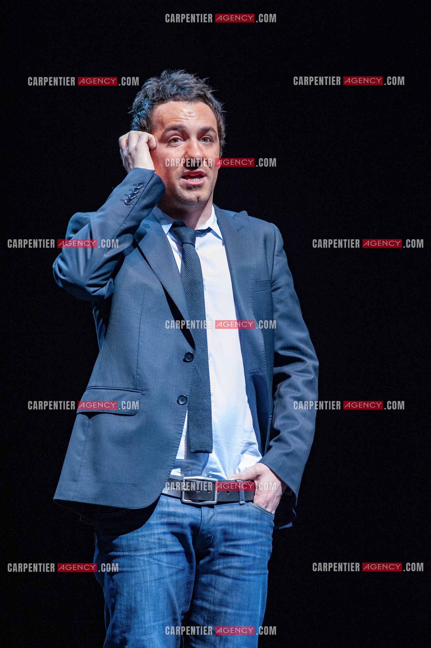 L'humoriste Jérôme Daran lors de son spectacle à l'Olympia le 21 février 2010.  ( Exclusif )
