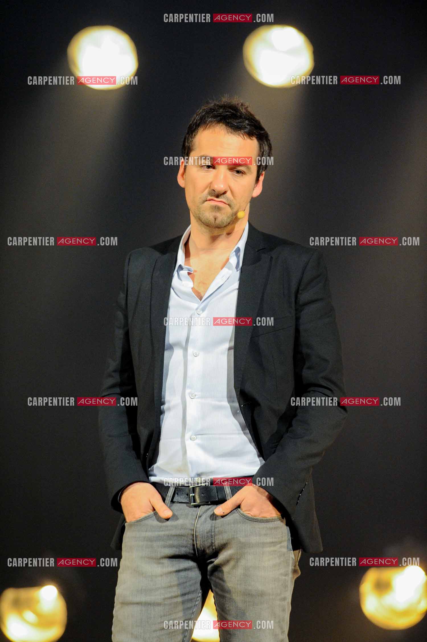 L'humoriste Jérôme Daran lors de son One Man Show au théâtre Trévise a Paris le 13 Oct 2011.  ( Exclusif )