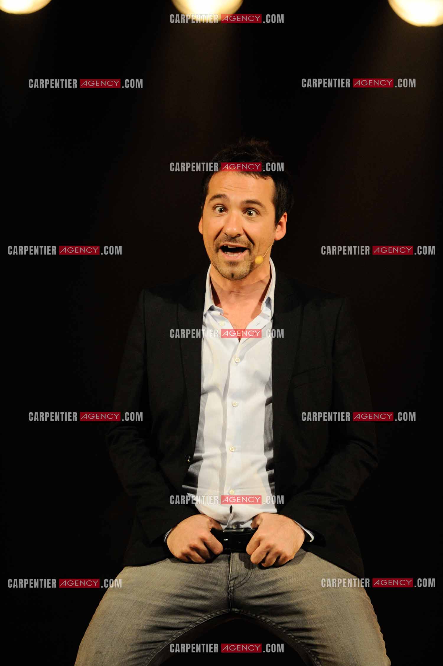 L'humoriste Jérôme Daran lors de son One Man Show au théâtre Trévise a Paris le 13 Oct 2011.  ( Exclusif )