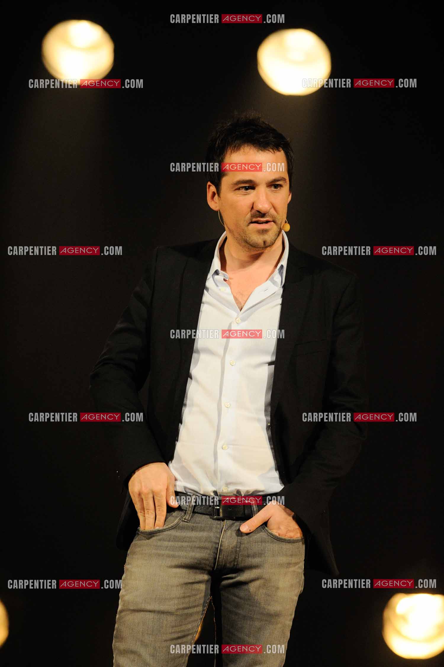 L'humoriste Jérôme Daran lors de son One Man Show au théâtre Trévise a Paris le 13 Oct 2011.  ( Exclusif )