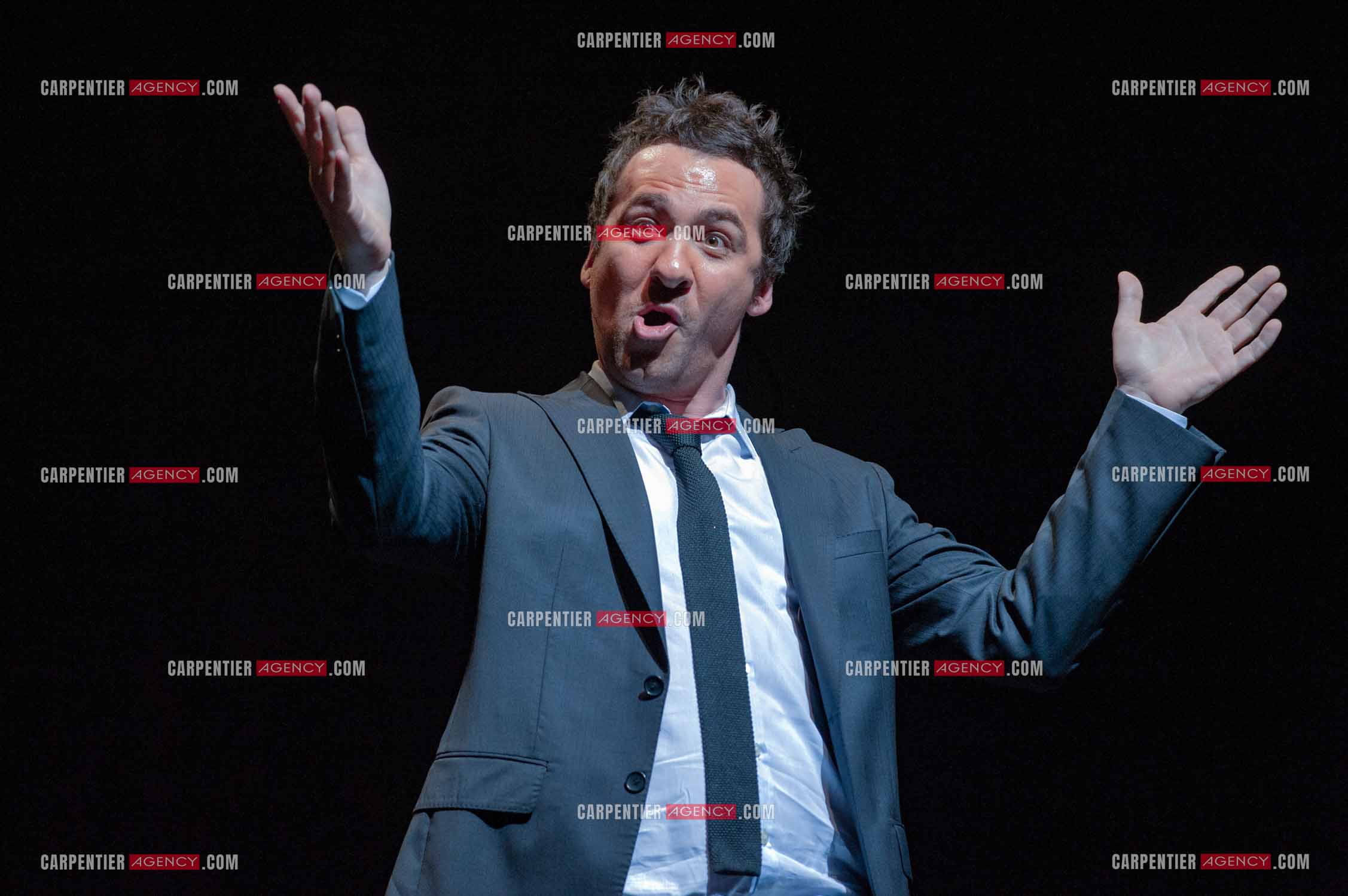 L'humoriste Jérôme Daran lors de son spectacle à l'Olympia le 21 février 2010.  ( Exclusif )