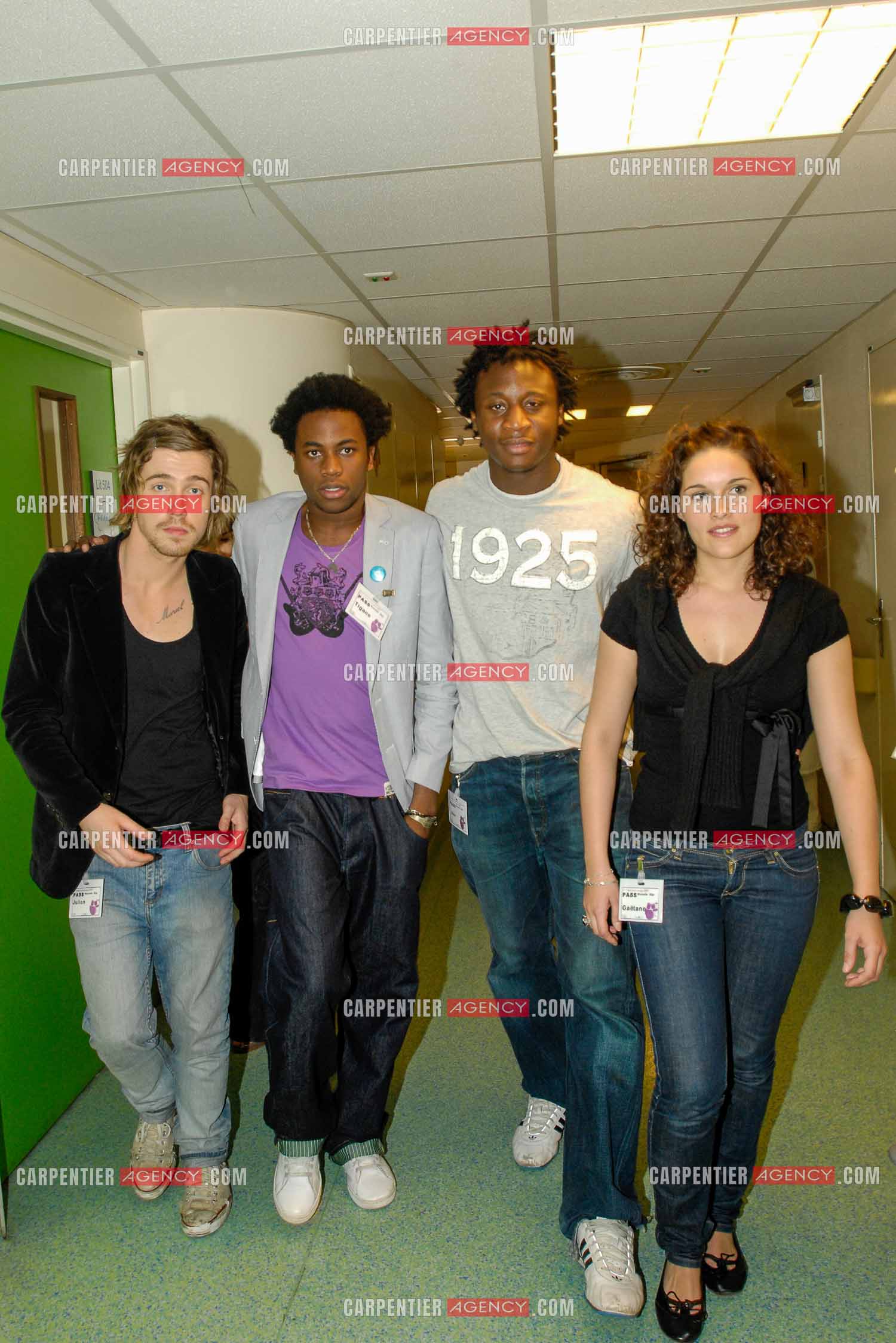Concert privé pour le soutient du don d'organes et de la greffe dans l'enceinte de l'hôpital Neker à Paris " NECK'AIR DE MUSIQUE “ . Le gagnant de la Nouvelle Star 2007 Julien Doré, Tigane Drammeh, Gaëtane Abrial et Alex Fondja. ( Exclusif )