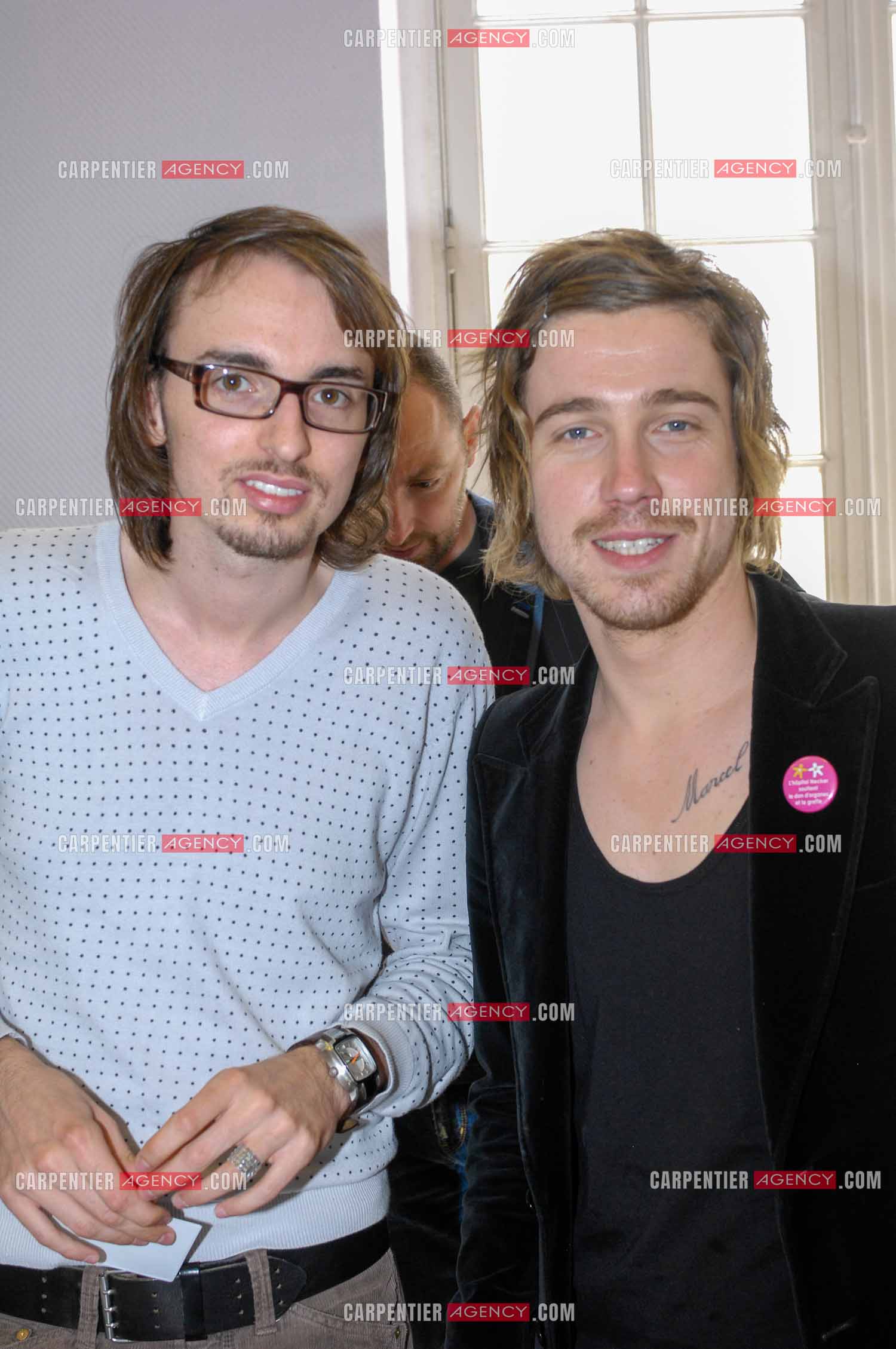 Concert privé pour le soutient du don d'organes et de la greffe dans l'enceinte de l'hôpital Neker à Paris " NECK'AIR DE MUSIQUE “ . Le chanteur Christophe Willem et le gagnant de la Nouvelle Star 2007 Julien Doré. ( Exclusif )