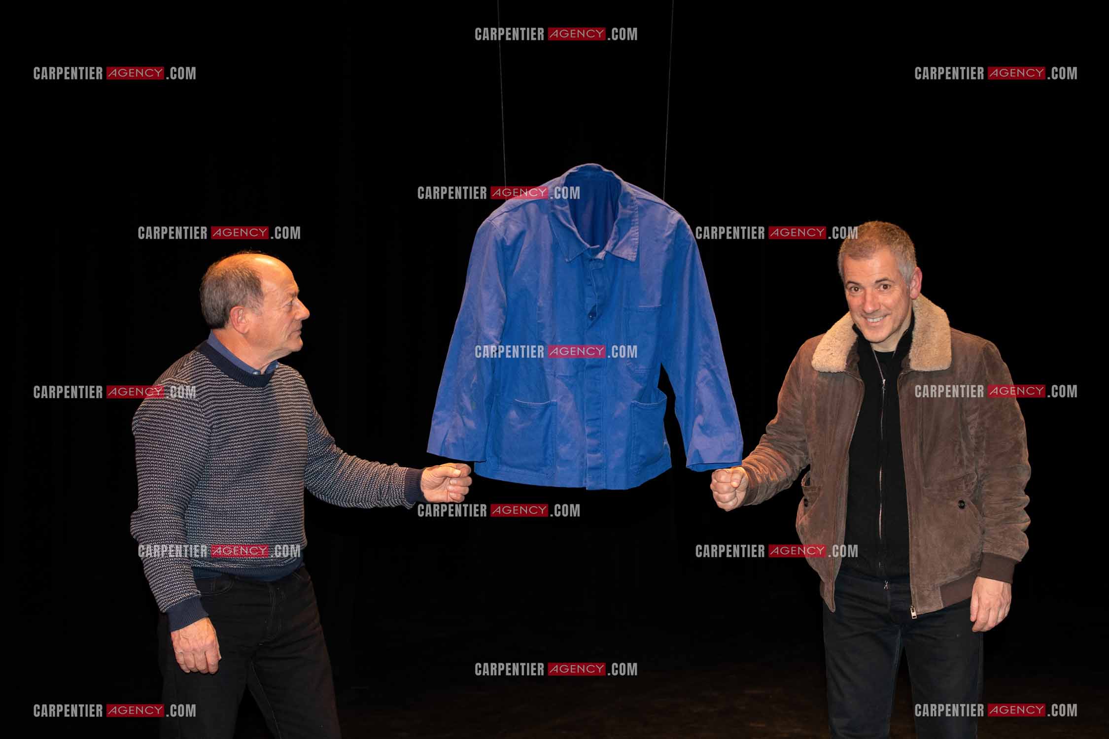 L'acteur Bruno Putzulu et son frère Mario au théâtre Toursky a Marseille pour jouer sa pièce “ LES RITALS “.     ( Exclusif )