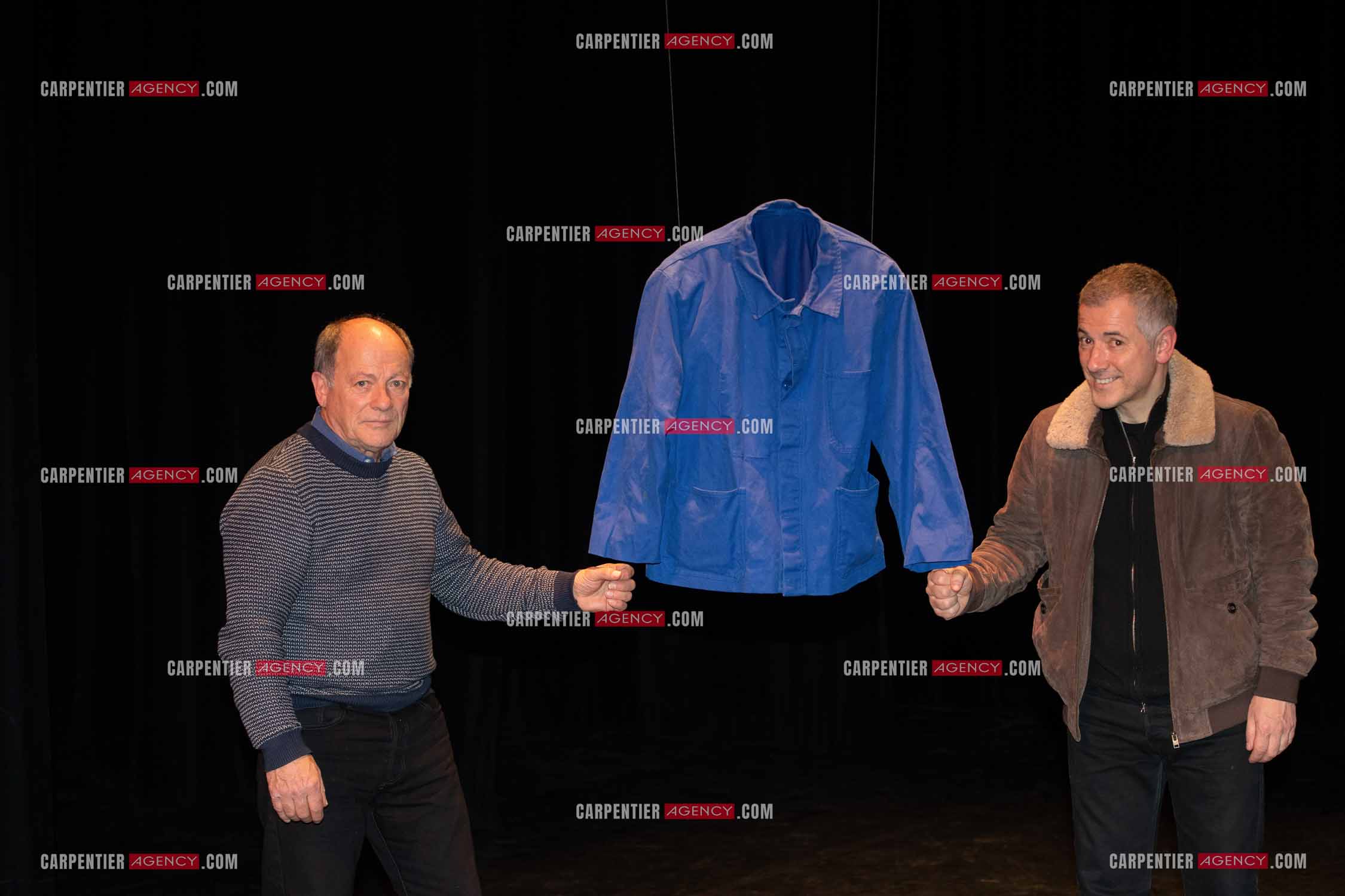 L'acteur Bruno Putzulu et son frère Mario au théâtre Toursky a Marseille pour jouer sa pièce “ LES RITALS “.     ( Exclusif )