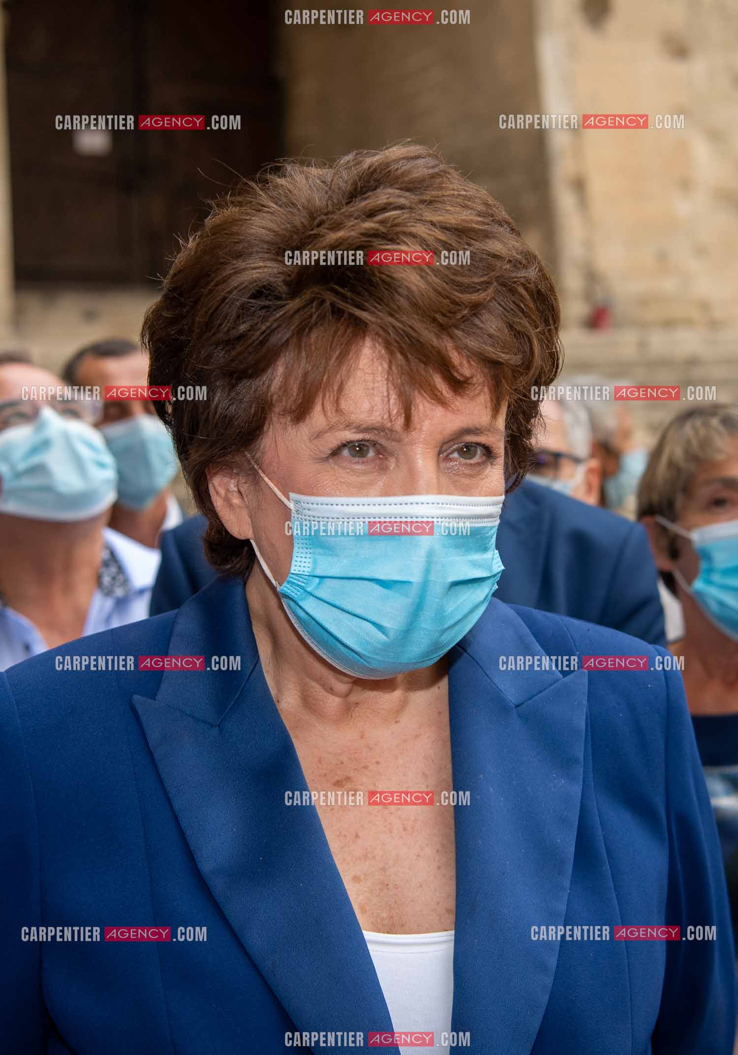 Roselyne Bachelot-Narquin, ministre de la Culture en déplacement a Avignon pour une Visite du Palais des Papes et échanges avec les artistes et les directrices et directeurs des théâtres suivi d'un spectacle vivant de clôture du festival Le souffle d’Avignon.