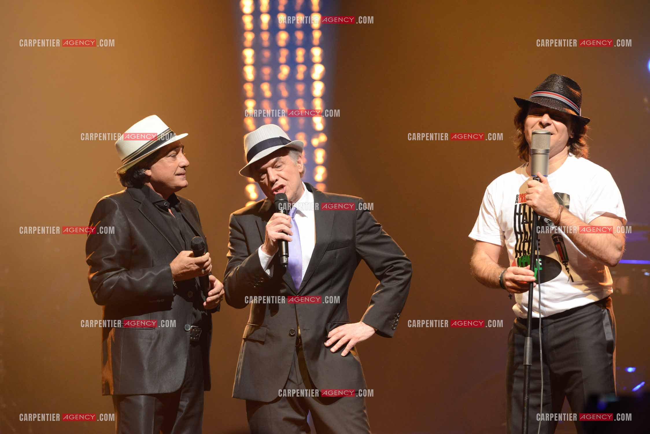 Salvatore Adamo, Frédéric François et Roberto Alagna réunis pour un concert au Zénith de Lille en 2013.    ( Exclusif )