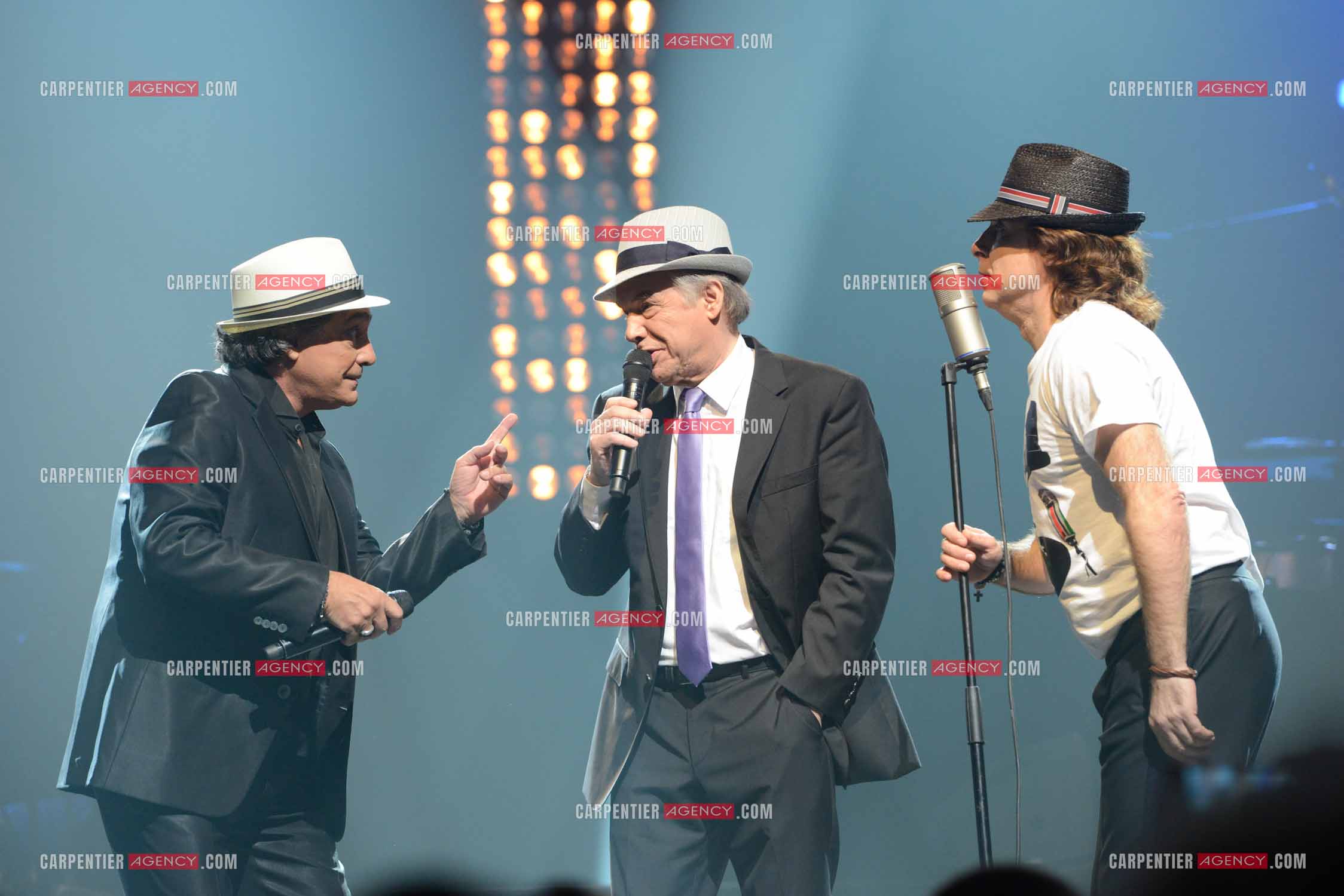 Salvatore Adamo, Frédéric François et Roberto Alagna réunis pour un concert au Zénith de Lille en 2013.    ( Exclusif )