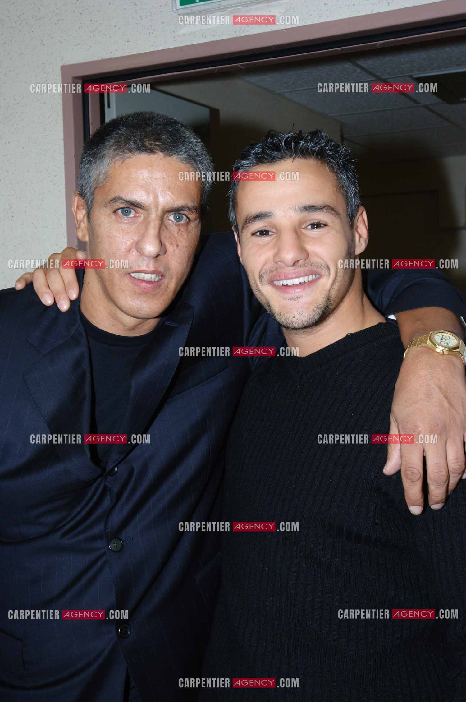 Samy Naceri et son ami Farid Khider six fois champion du monde de boxe.       ( Exclusif )