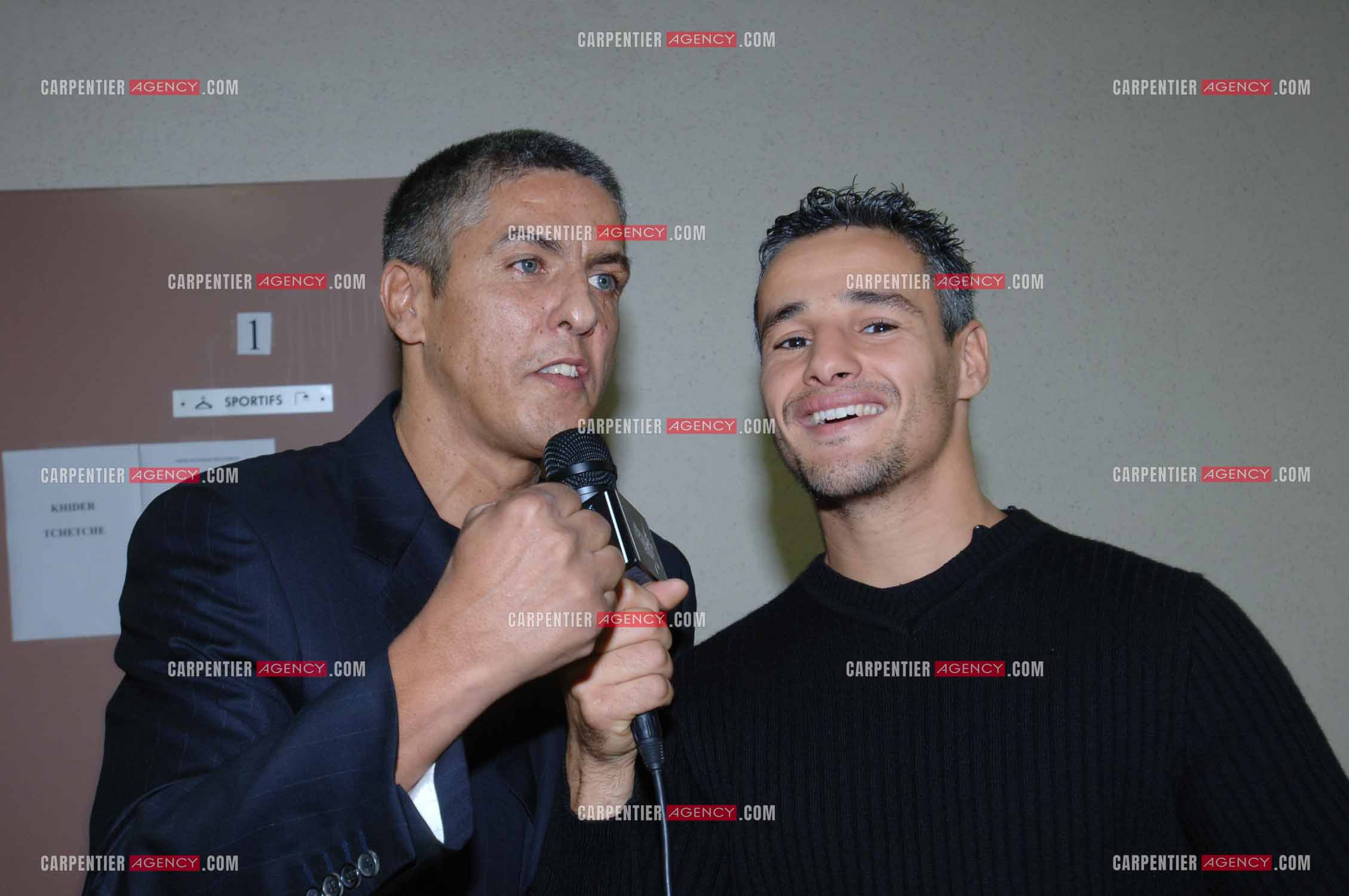 Samy Naceri et son ami Farid Khider six fois champion du monde de boxe.       ( Exclusif )