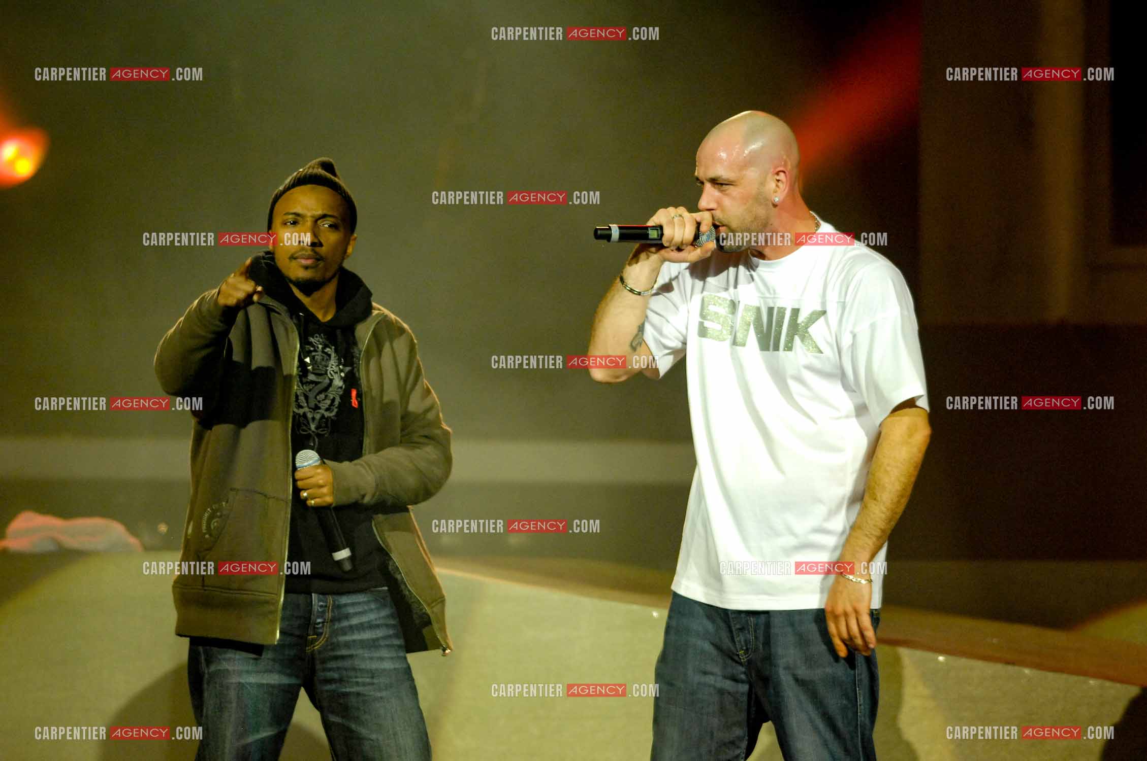 Le rappeur Sinik en concert au Zénith de Paris. Les deux rappeurs Sinik et Soprano pour un duo.    ( Exclusif )