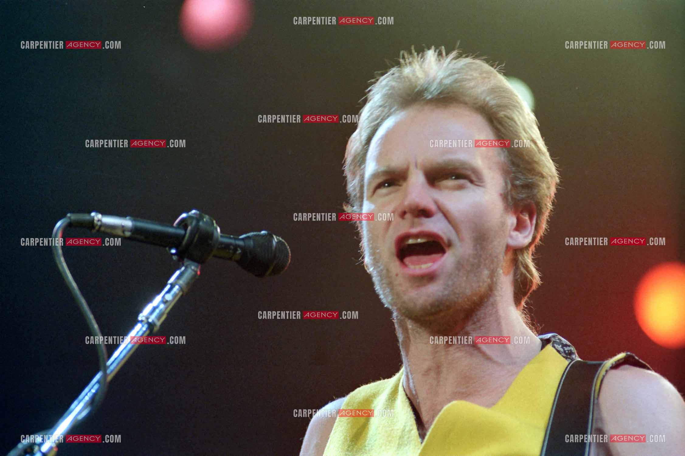 Le chanteur Sting en concert au Zénith de Paris.