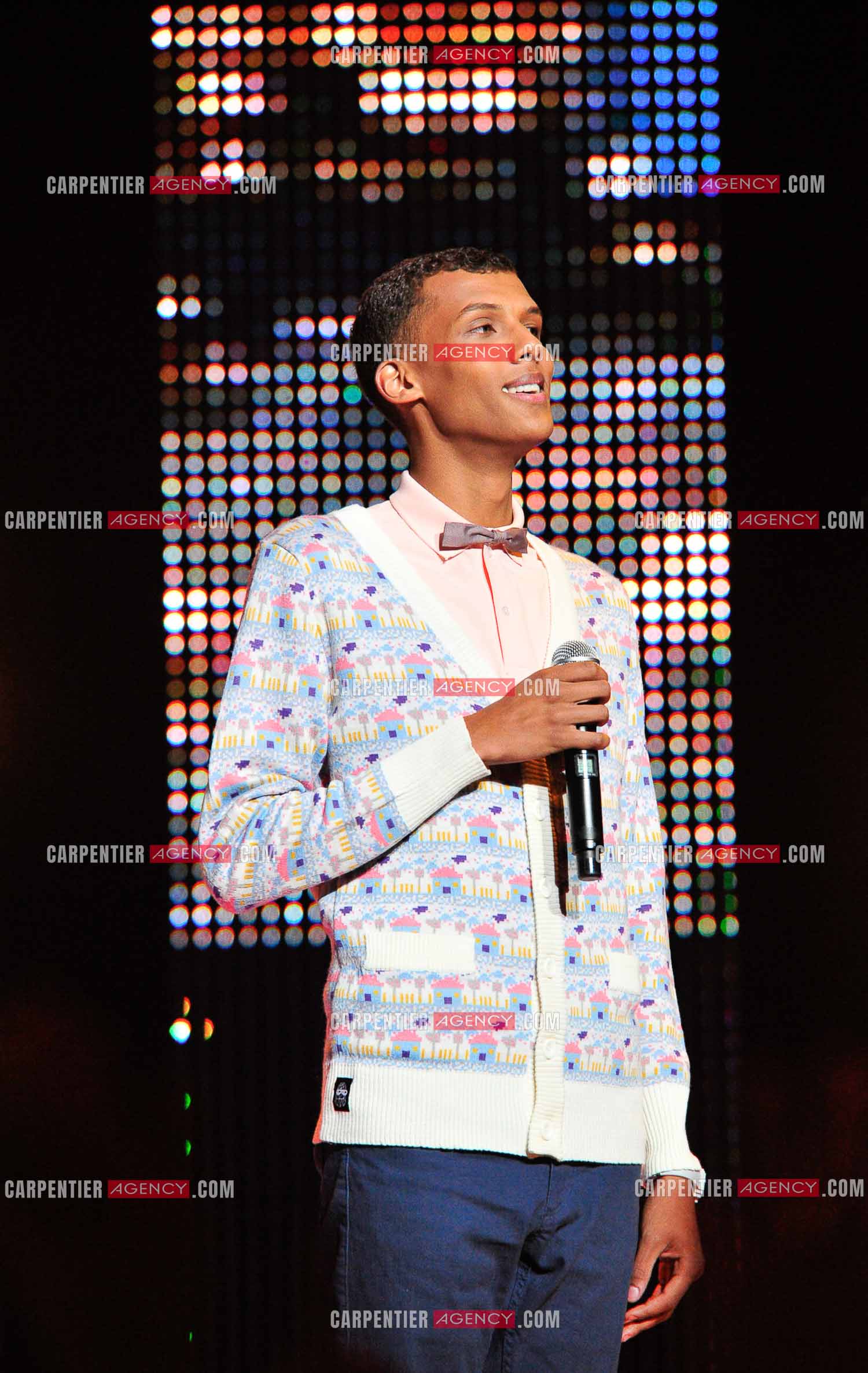 Le chanteur Belge Stromae en concert au Zénith de Paris.